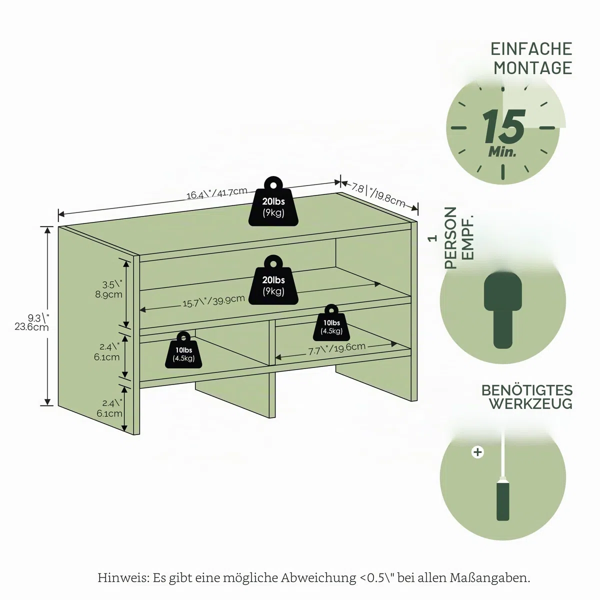 Furinno Hermite Schreibtisch-Organizer-Regal, Bücherregal, Weiß