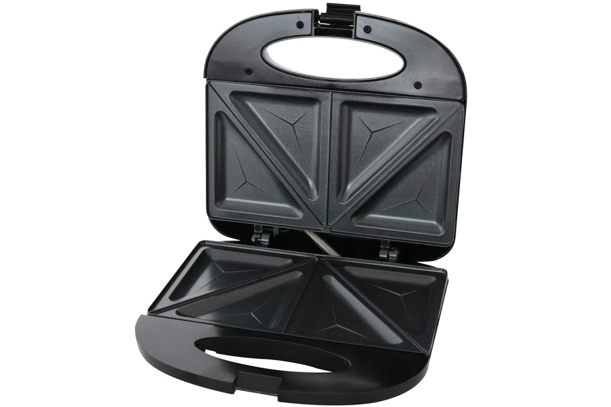 Deski Sandwichmaker 750 Watt Schwarz silber Sandwichtoaster Maker