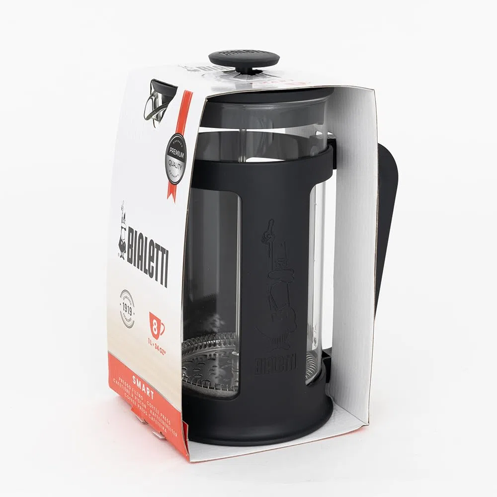 Bialetti French Press Smart Kaffeebereiter Schwarz One Size, 1,0 Liter