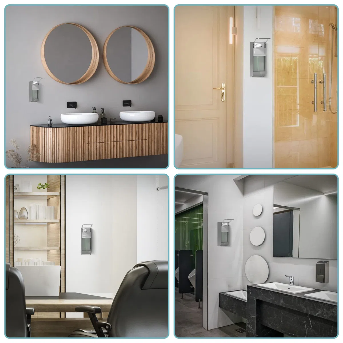 Eurospender, Seifenspender Wandbefestigung, Soap Dispenser Mit Ellbogendruck Für Desinfektionsmittel Und Handseifen, Weißer Seifenspender, Aluminium, 500 Ml