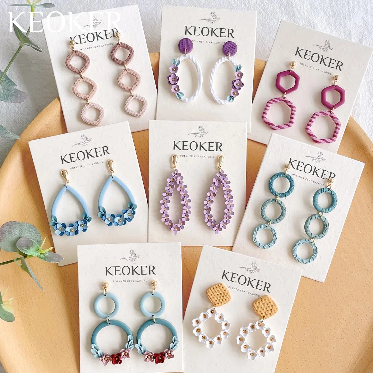 Keoker Konzentrische Kreis-Tonschneider für Polymer-Ton-Schmuck, 12 Formen, organische Polymer-Tonschneider für Ohrringe