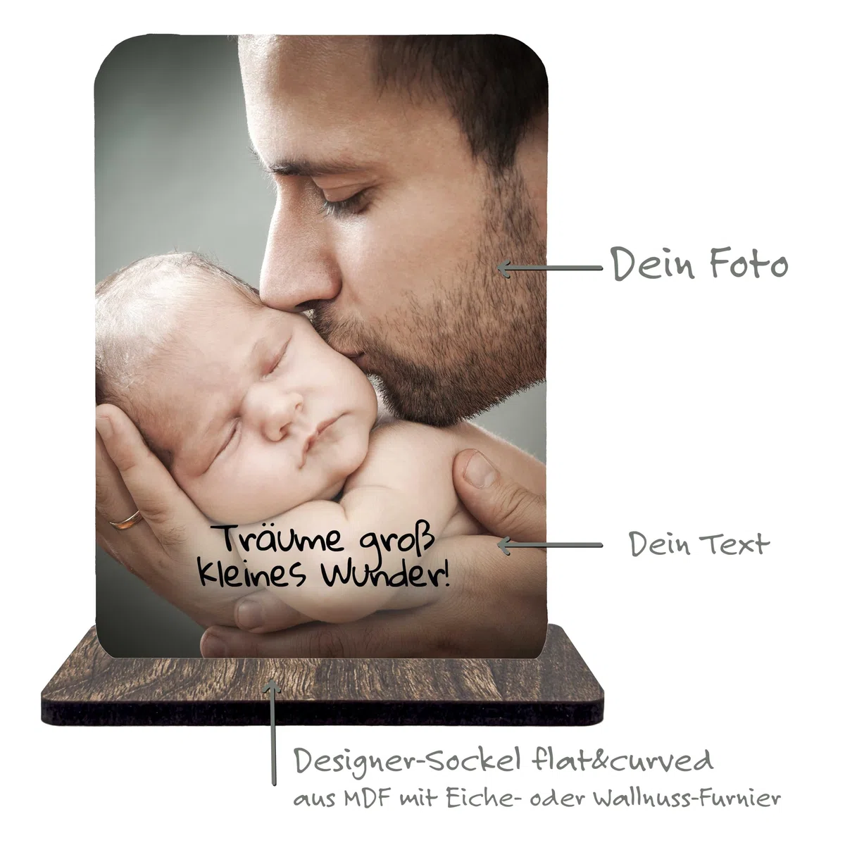 codiarts. Acryl Glas Bild personalisiertes Foto Geschenk, Format A4/A5 mit eigenem Bild & Text - Fotogeschenke personalisiert für Frauen & Männer - Für beste Freundin, Mama, Papa, Opa, Oma (DIY Free)