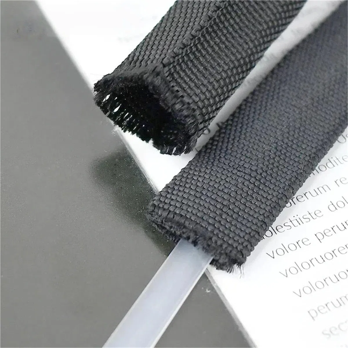5/10 Meter doppellagiges hohles Polyester-Gurtband, 20–50 mm Breite, Handtaschengurt, Nähbesatz, Bastel-Schrägband(Black-20mm,5Meters)