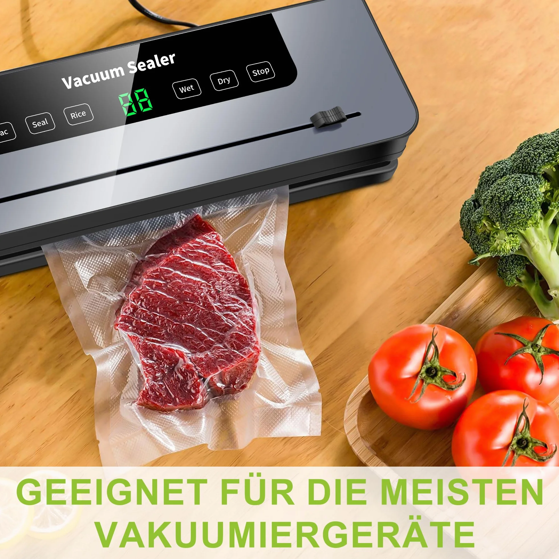 Vakuumierbeutel 100 Beutel 25x35cm, Vakuumbeutel für Alle Vakuumiergerät, Vakuumbeutel Lebensmittel, Sous Vide Gefrierbeutel, Geprägt