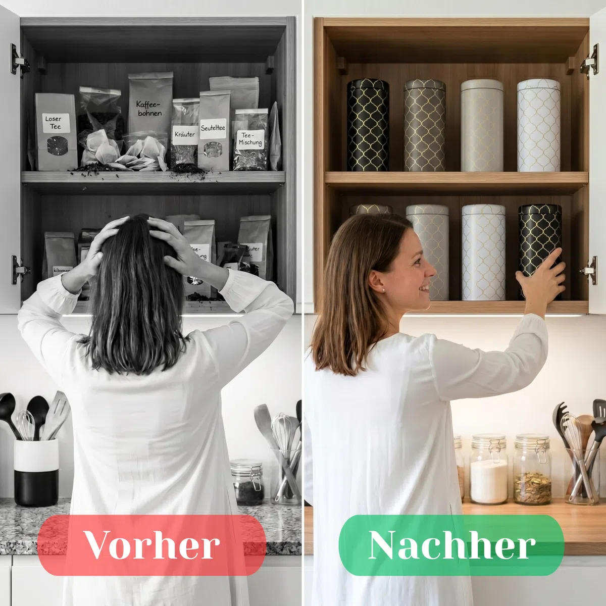 4er-Set Metall-Aufbewahrungsdosen mit Deckel für Kaffeepads Aufbewahrung -Teedosen für losen Tee luftdicht -Tee Dosen rund.