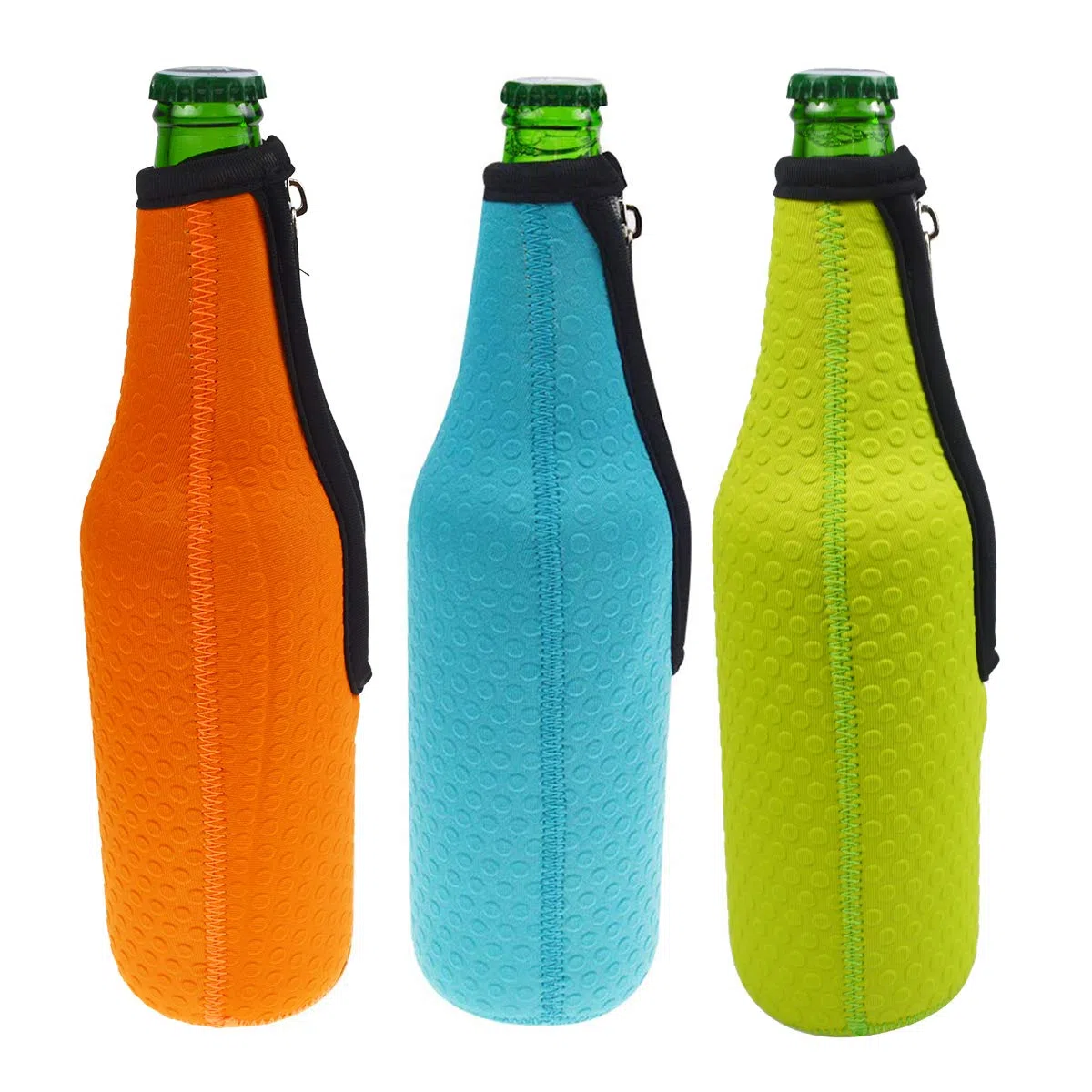 Bier Flaschenkühler, 6 Stück 17,6 Oz (500ml) Neopren Isoliert Reißverschluss Faltbar Bier Flaschen Kühler/Weinkühler / Getränkekühler (6Farben)