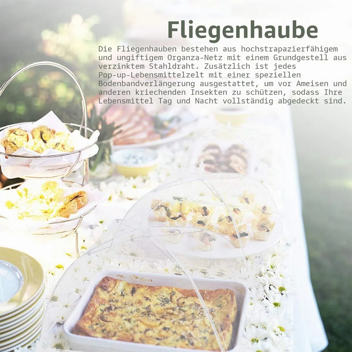 Fliegenhaube, Vintoney 6er Faltbare Abdeckhaube lebensmittel abdeckung zelt obsthaube Kuchenabdeckung Abdeckung Fliegen-Schutz für Essen Lebensmittel Grill partys Buffets Camping Picknicks Pop-Up