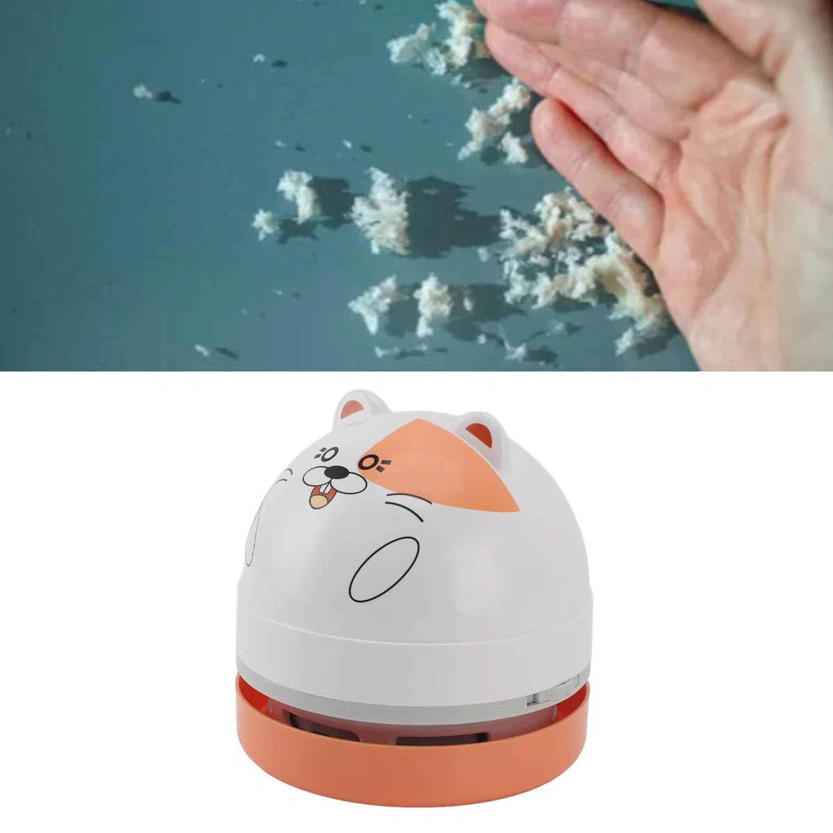 ciciglow Mini-Tischstaubsauger, Niedlicher Schreibtischstaubsauger Zum Aufnehmen von Krümel, Radiergummi, Krümel, Tierhaare, Hohe Saugkraft und Geringe Geräuschentwicklung, mit (Hamster)