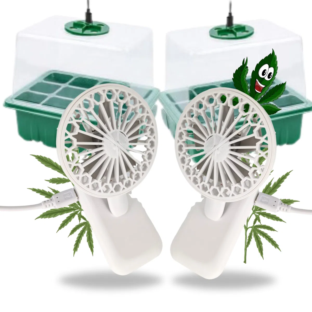 TronicXL 2 Stück Mini USB Ventilator Grow mit Clip Klipp Klemme Klemmventilator I Clipventilator für Zimmergewächshaus Gewächshaus klein Growbox
