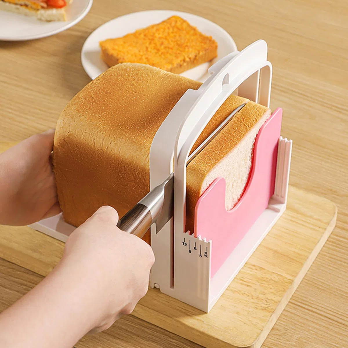 Brotschneider, ABS-Bagelschneider, Brotschneider, zusammenklappbar, manueller Handschneider, für Küche, Toastschneider, Backzubehör und Sandwich-Toastbraten
