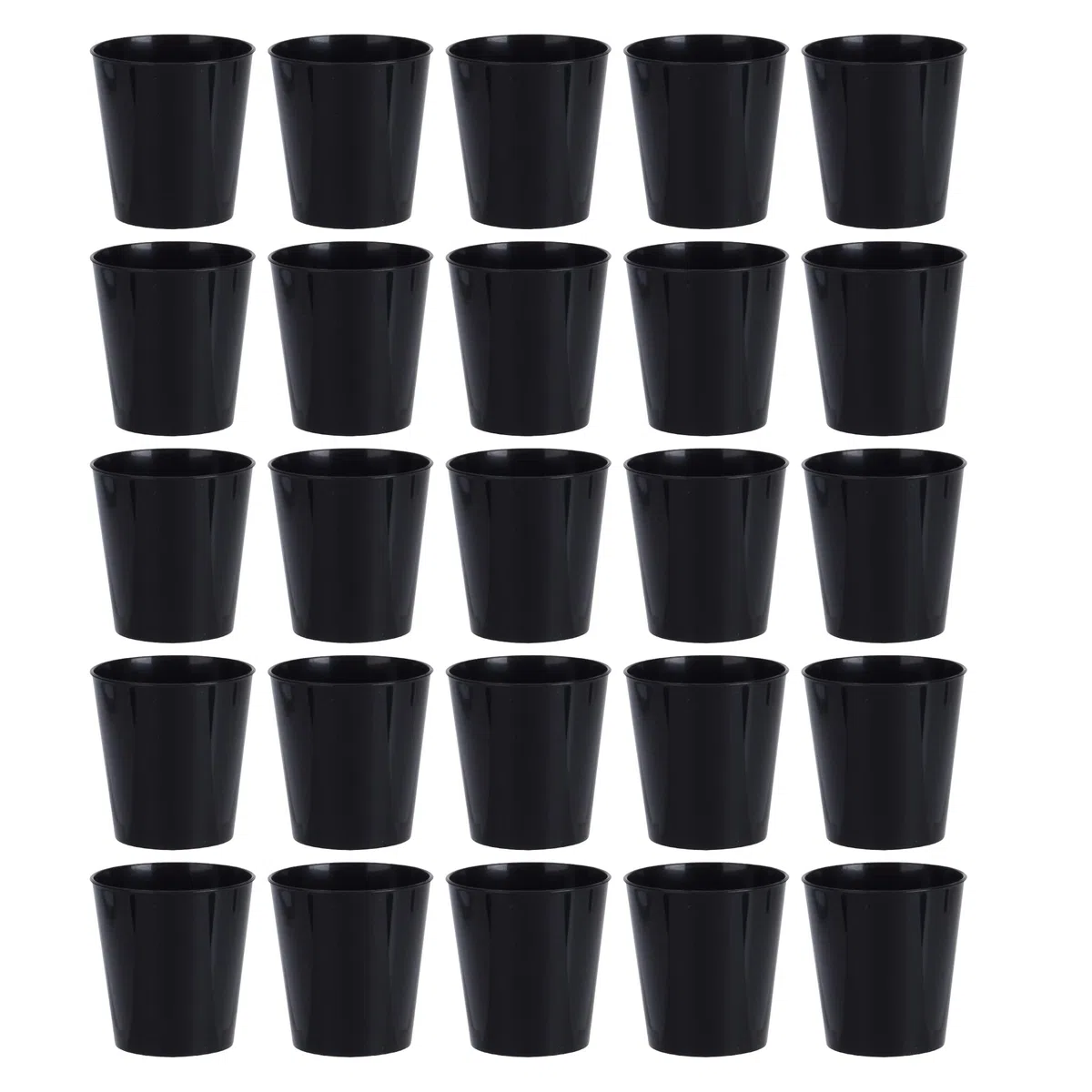 MIJOMA Unzerbrechliche Schnapsgläser aus Kunststoff, Robuste Shotgläser. Jello Shots, Desserts, Party, Hochzeit, Geburtstag. Geschirrspülergeeignet, Wiederverwendbar. 29ml (Schwarz, 160 Stück)