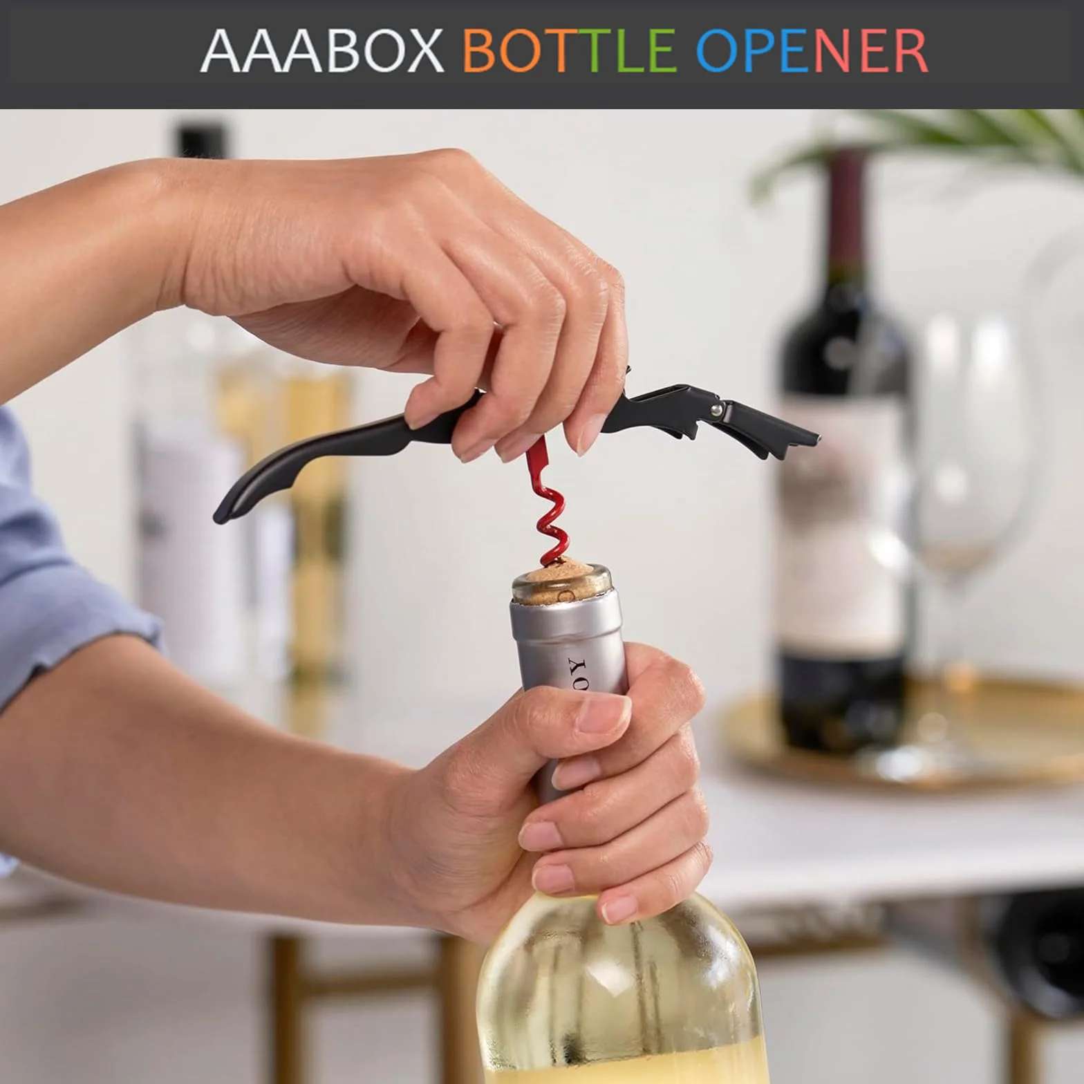 5 Stück Kellnermesser Set，3-in-1 Flaschenöffner,Upgraded Heavy Duty Edelstahl Korkenzieher Wein,Weinöffner für Sommeliers Kellner und Barkeeper(Grün+Schwarz)
