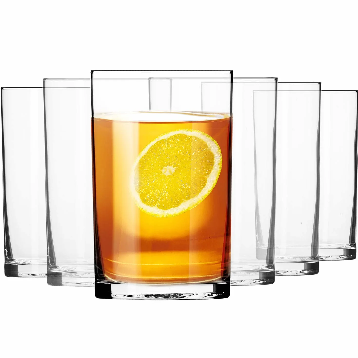 Krosno Teegläser und Wassergläser Basic Kollektion, 6er Set, 270 ml | Bleifreies Kristallglas in vielseitiger Form für Tee, Kaffee, Säfte und Erfrischungsgetränke, spülmaschinenfest