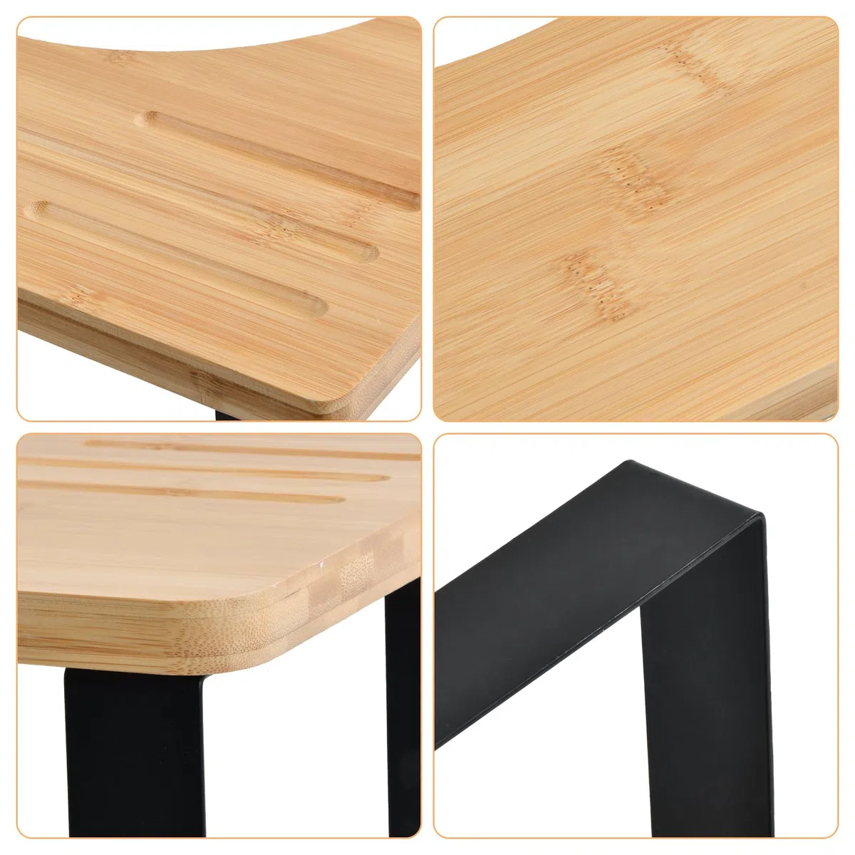 Dokeno Toiletten Hocker, Fußbank Holz, Kackhocker für Erwachsene, Anti-Rutsch Klohocker, Toiletten Schemel, Kackhocker, Tritthocker WC Holz mit Metall für Erwachsene und Kinder