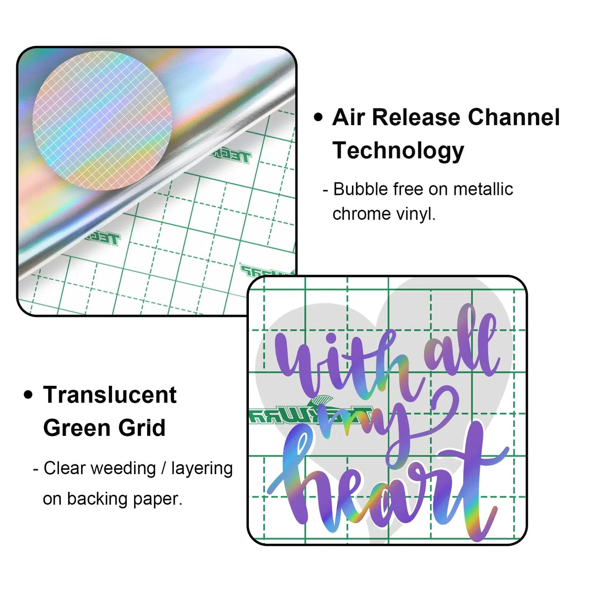 TECKWRAP Holografisches Chrom, blasenfrei, selbstklebendes Vinyl, permanent, holografisches Vinyl mit Luftkanälen, 0,3 m x 1,5 m, für DIY-Aufkleber, Lila