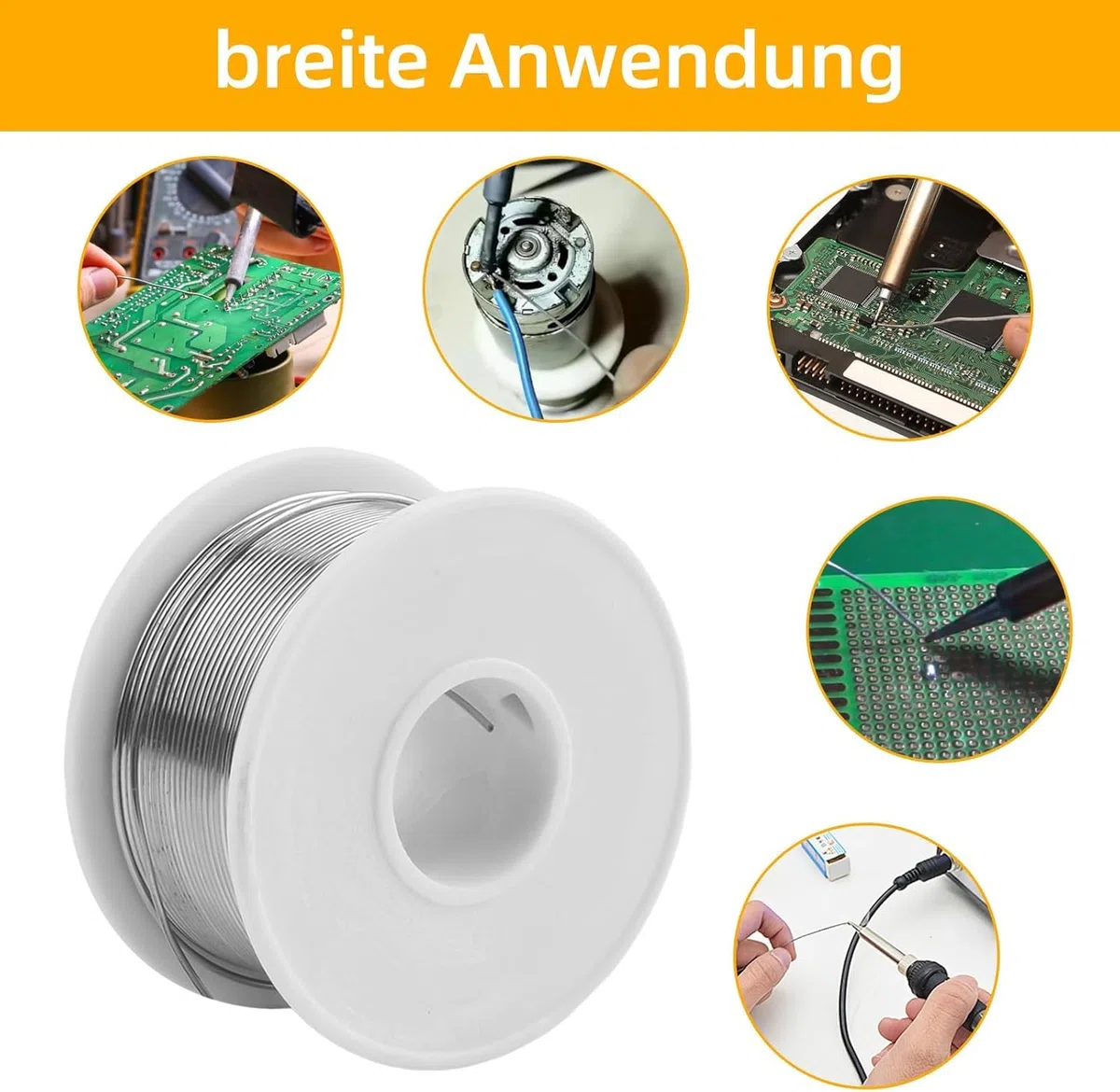 Niedrigschmelzendes Zinn-Blei-Lötmittel und Lötdraht, 0,8 mm/100 g Kolophoniumkern-Lötmittel für elektronische Komponenten, elektrisches Lötmittel und Niedrigtemperatur-Lötmittel für Bleilötmittel für