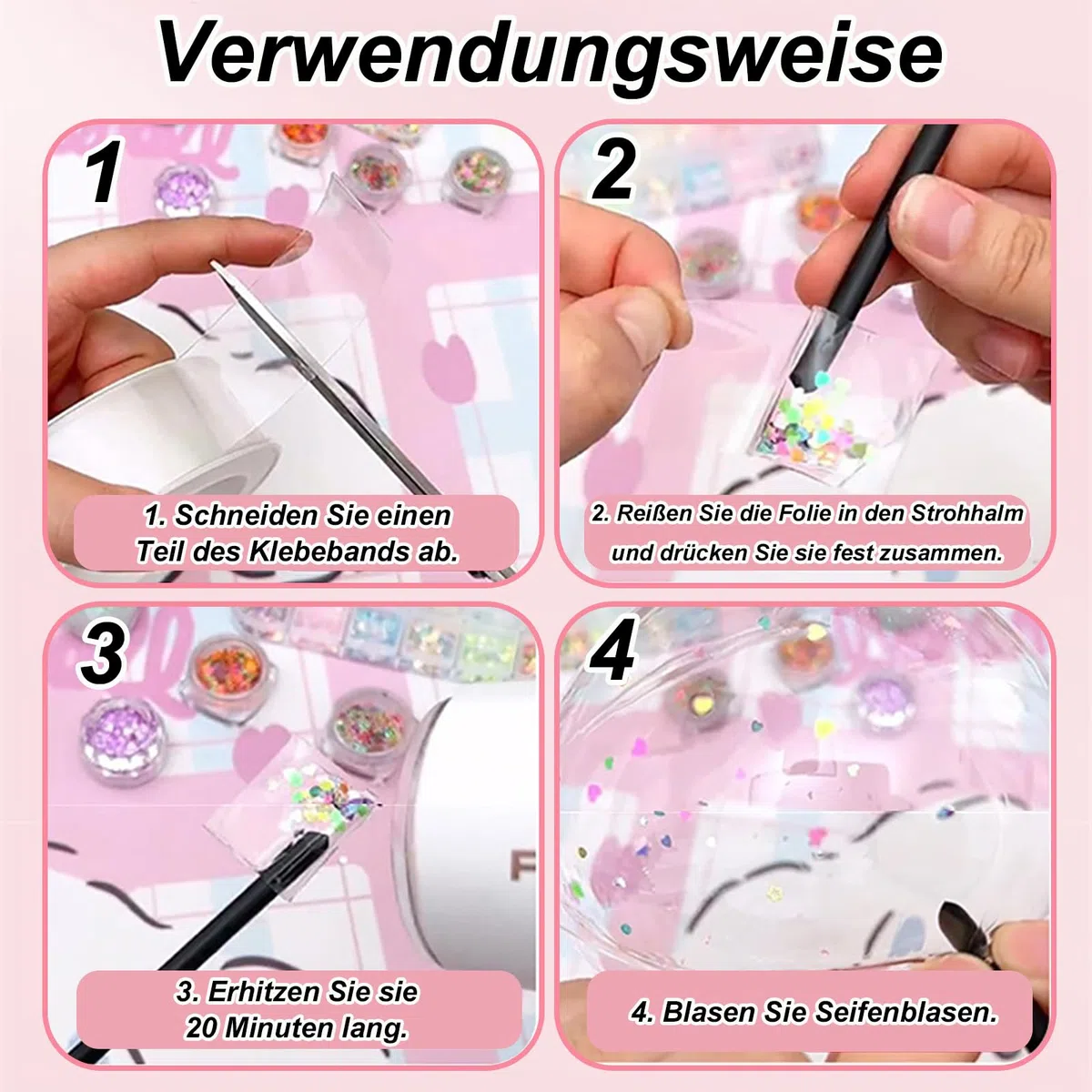 20 Stück Nano Bubble Tape Ball Set, Seifenblasen Flüssigkeit, Magisches Seifenblasen-Klebeband für Geburtstagsgeschenke, Seifenblasen DIY Bastelset Für Erwachsene Kinder Geburtstagsparty Stressabbau