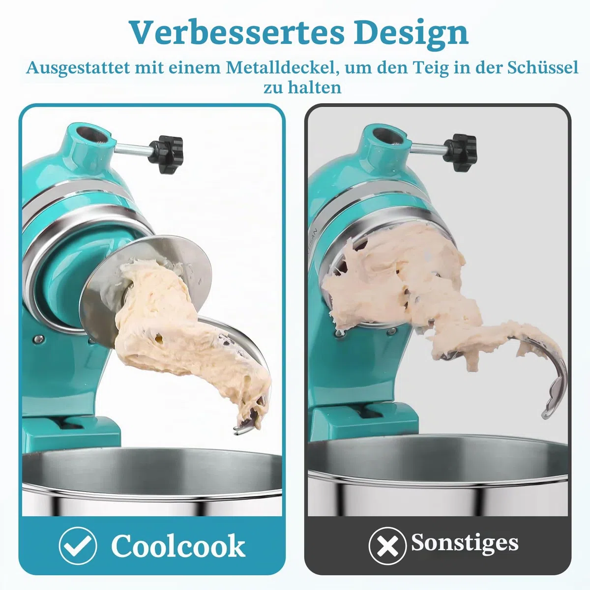 Knethaken aus Edelstahl für KitchenAid Standmixer, passend für 4,5–5 Qt Kippkopf-Standmixer-Aufsätze für KitchenAid Mixer, spülmaschinenfest für Küchenhelfer-Zubehör und Aufsätze