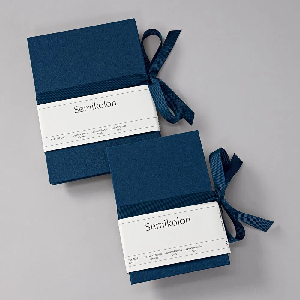 Semikolon 353205 Leporello Classico 12,2 x 17,7 cm - 14 Fotos 10 x 15 cm - Ziehharmonika-Fotobuch - marine blau