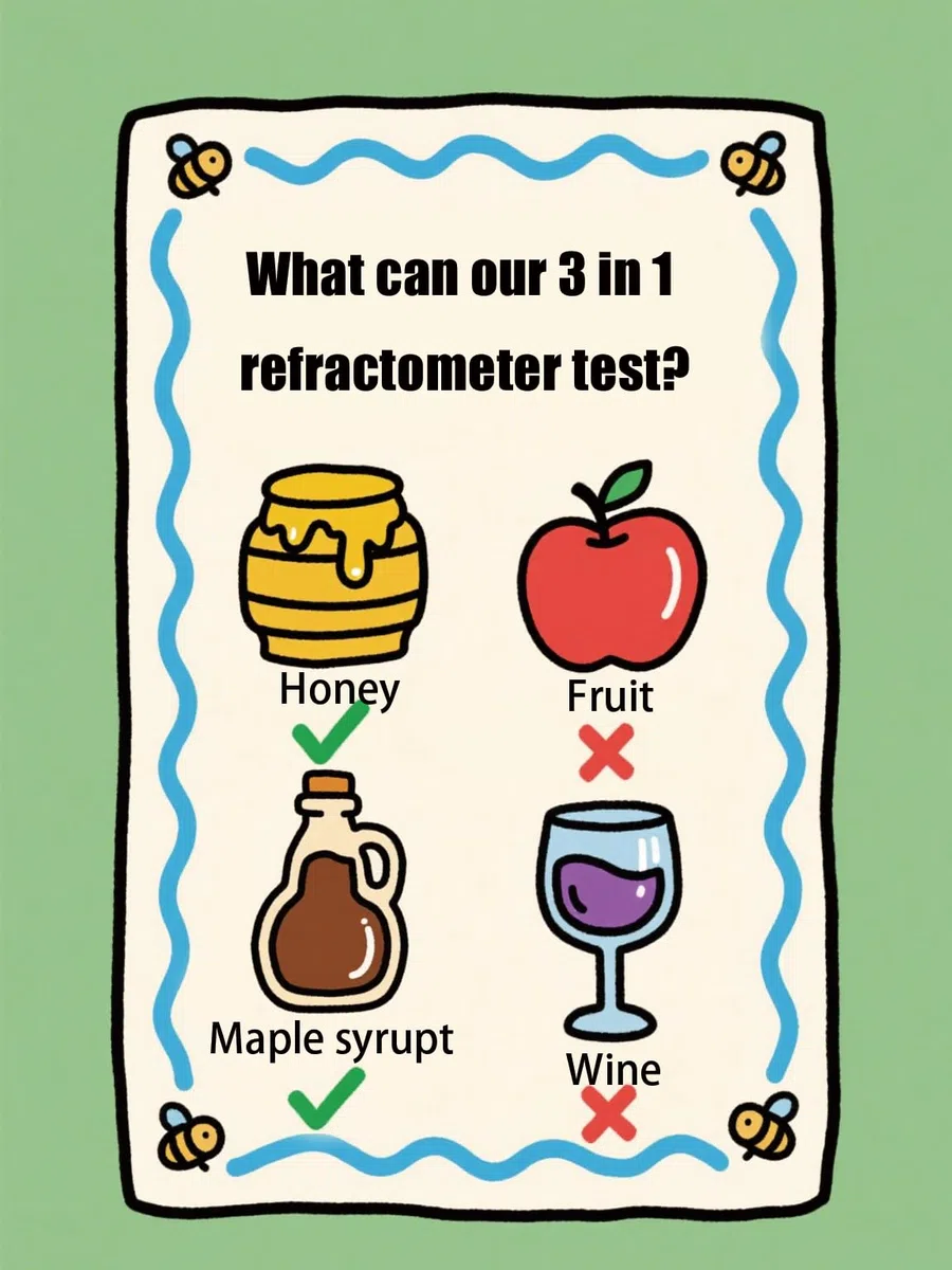 Logic Box Sucrose-Refraktometer für Honigfeuchtigkeit, Brix und Baume, 3-in-1-Anwendungen, 58-90% Brix Tester, mit ATC, ideal für hohe Zucker-Ahornsirup, und Melasse, Malt-, Bienenenhaltungsbedarf