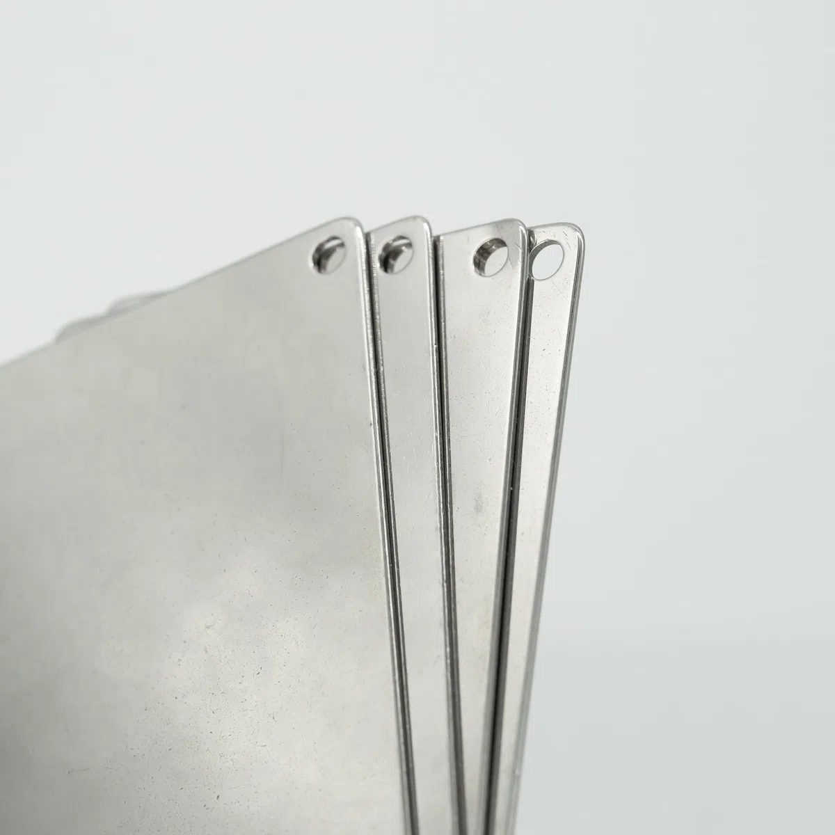 Metall-Gravur-Rohlinge Stempel-Rohlinge aus Edelstahl, blanko mit 4 Löchern, 10 Stück, 86 * 54 mm