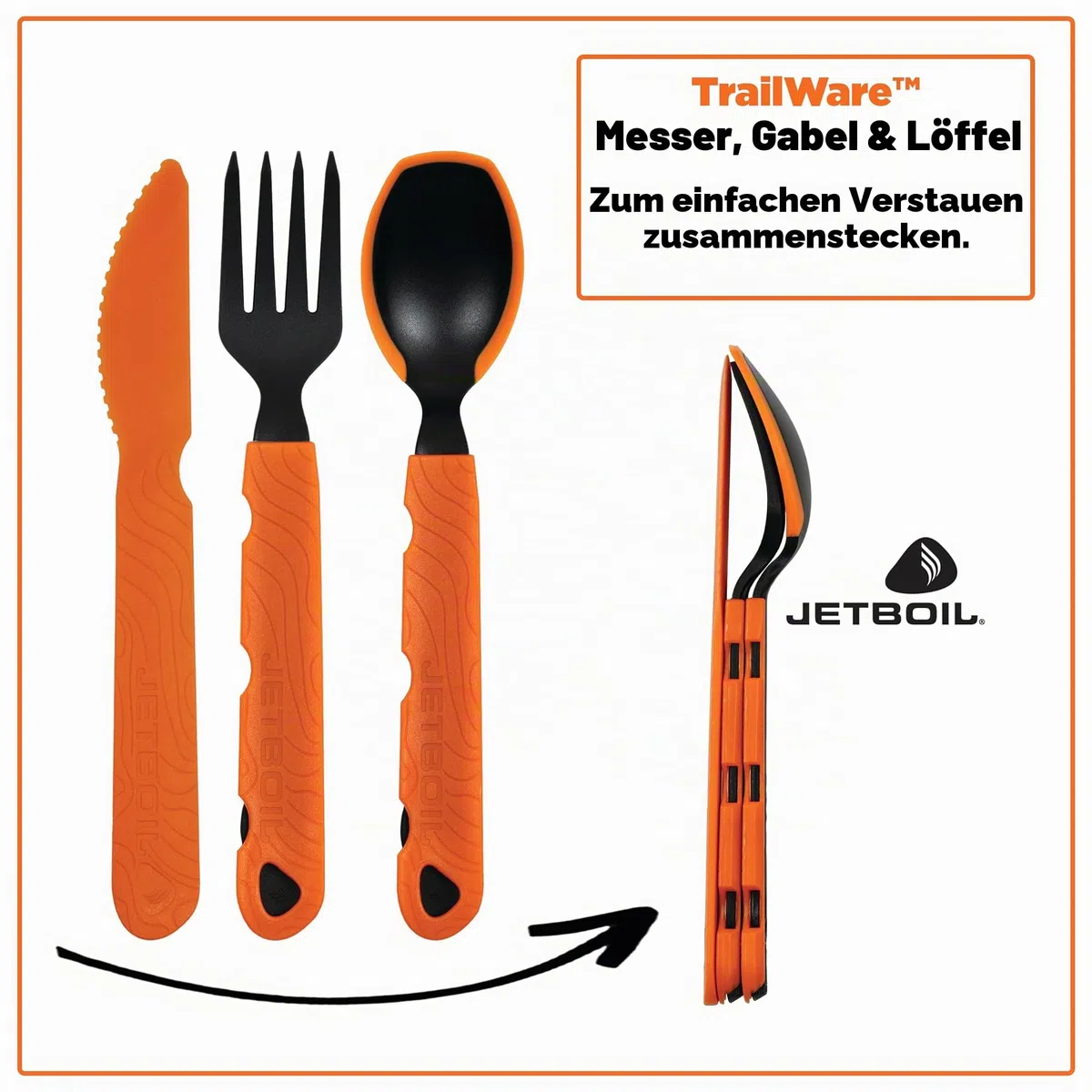 Jetboil Trailware Campingutensilien-Set, Orange/Schwarz, TRLWR