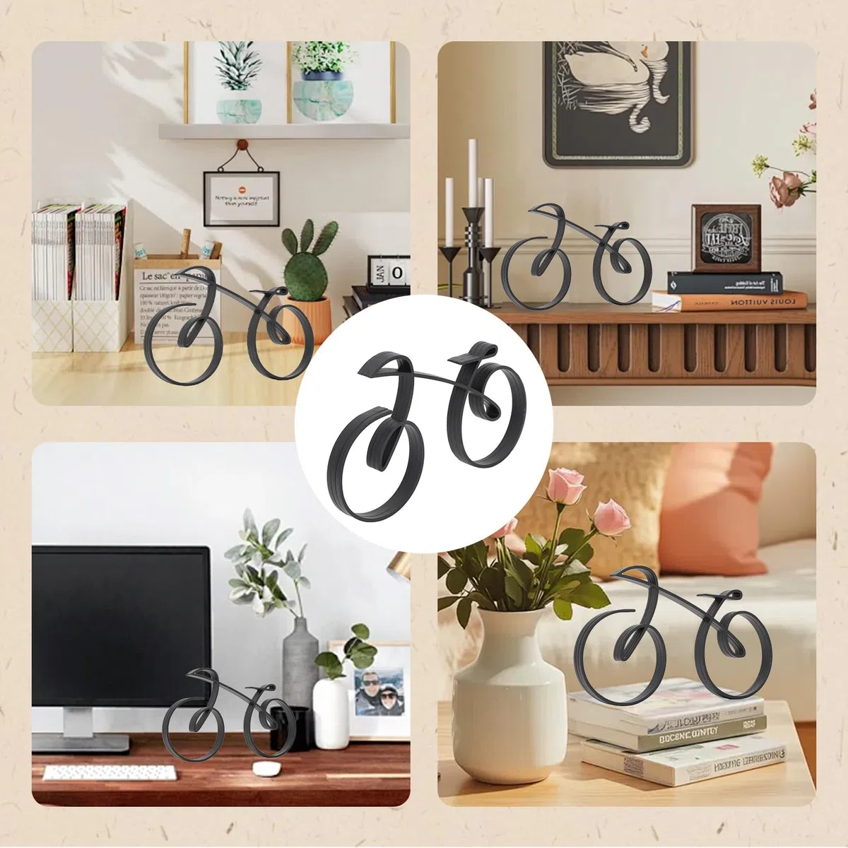 Tissting Fahrrad Skulptur Eisen Miniatur Fahrrad Dekofigur Bike Statue | Modell Sammlereisen Heimdekoration Geschenk für Läufer Sportler Radfahrer Fahrrad Enthusiasten