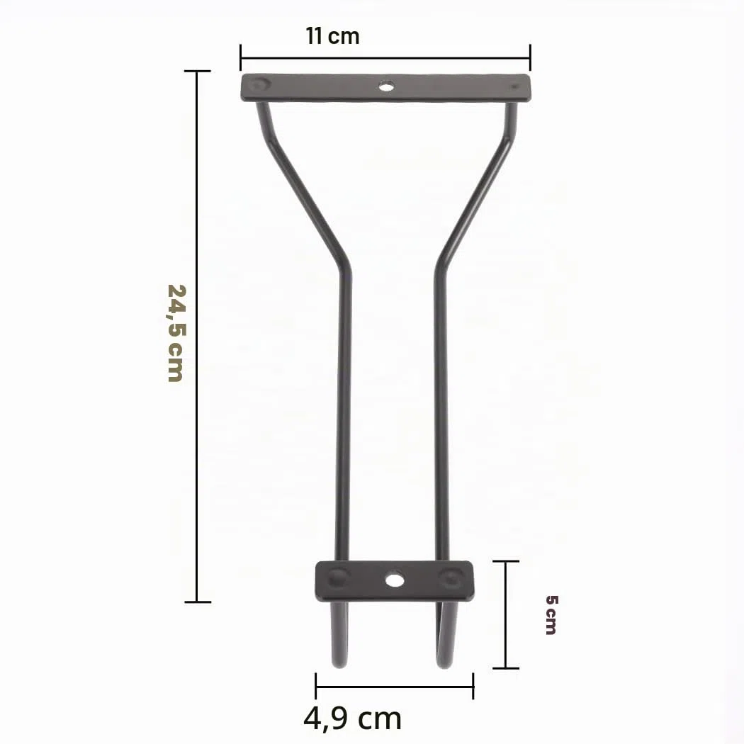 Weinglasregal unter dem Schrank, schwarz, Metall-Weinglashalter, Stielglasregal unter Regal, Weingläser-Aufbewahrung, Aufhänger, 24,5 cm, 2 Stück