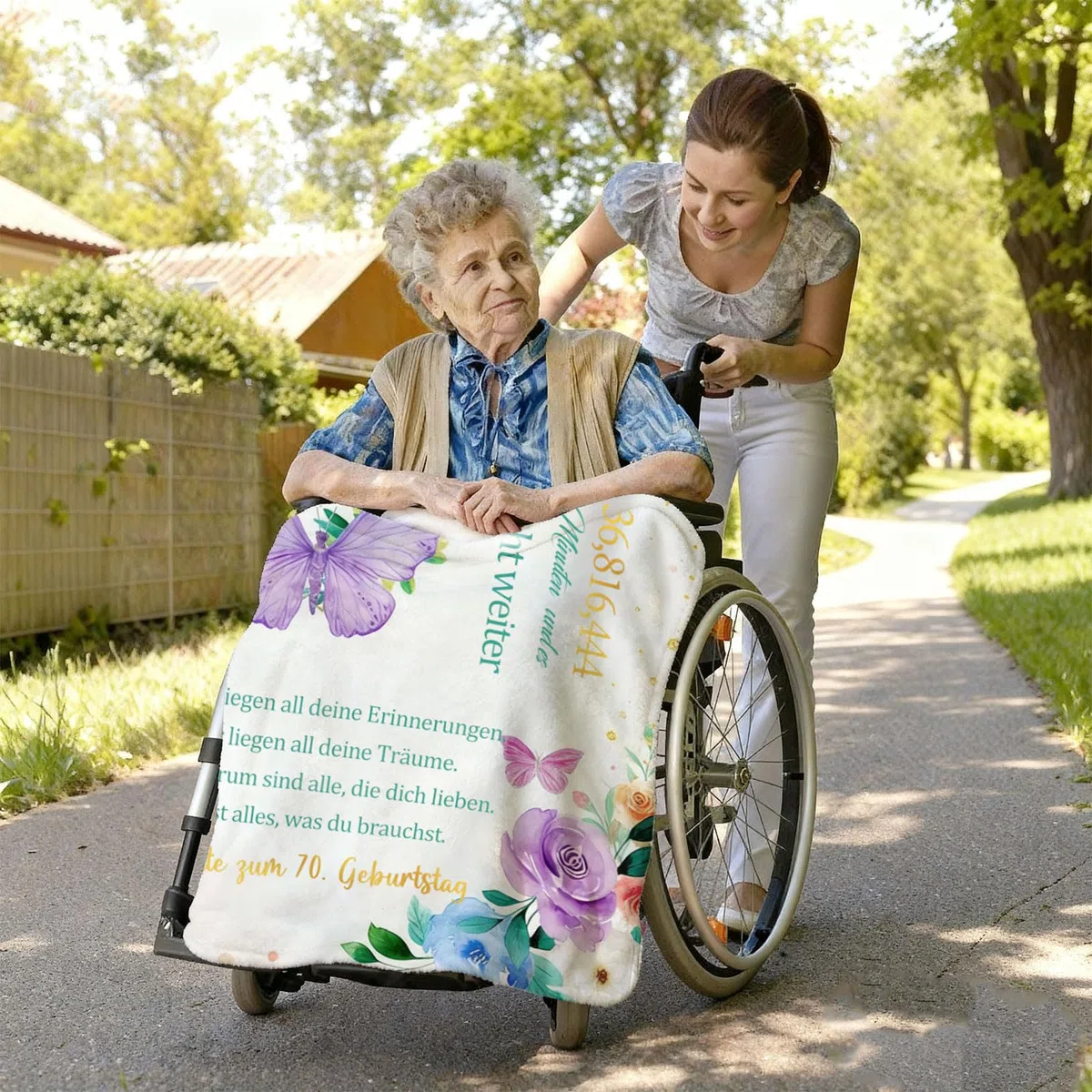 Geschenke zum 70. Geburtstag für Frauen, Flanell-Wohndecke 130 x 150cm, Geschenk für eine 70-jährige Frau, Geschenk für Sie aus dem Jahr 1956, Geburtstagsgeschenke für Damen, Mama, Oma, Ehefrau