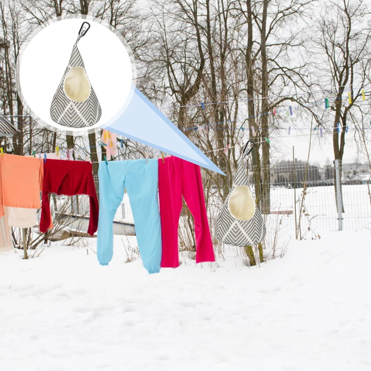 Konischer Wäscheklammerbeutel zur Aufbewahrung, zum Aufhängen, Wäscheklammer-Halter zum Schieben auf Wäscheleine oder Wäscheleine, praktische Baumwoll-Wäsche-Aufbewahrungslösung zum Waschen von