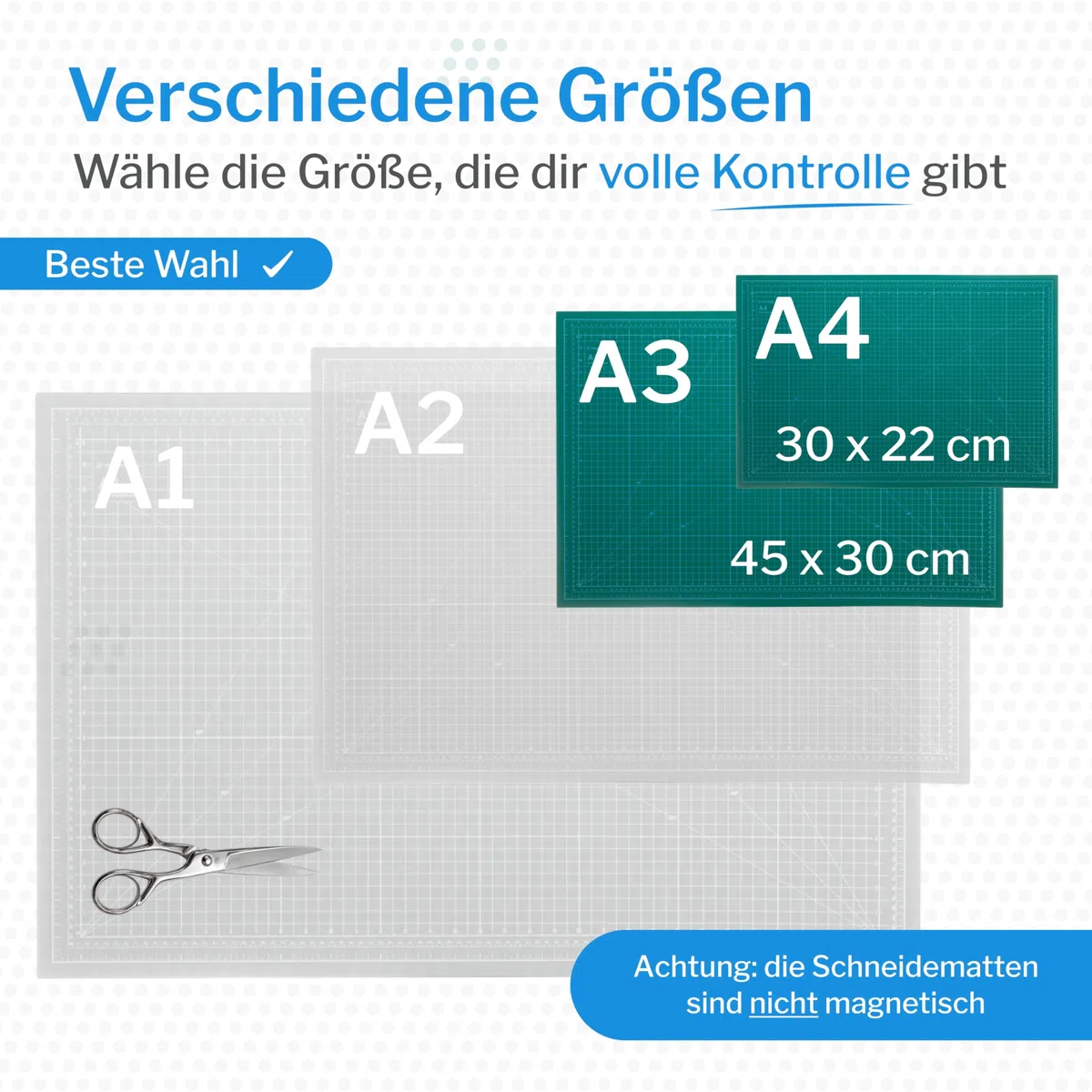 Schneidematte 2er Set - DIN A3 und DIN A4 im 2er Set Schneideunterlage - selbstheilend doppelseitig grün