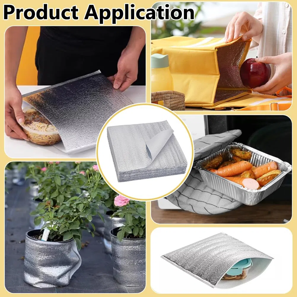 BENECREAT 50 Packung hitzebeständiges Vlies, 2mm quadratisches Isoliervlies EPE Schaumstoff für DIY Küche Nähen, Topflappen, Ofenhandschuhe, Untersetzer, 28.4x28.2cm