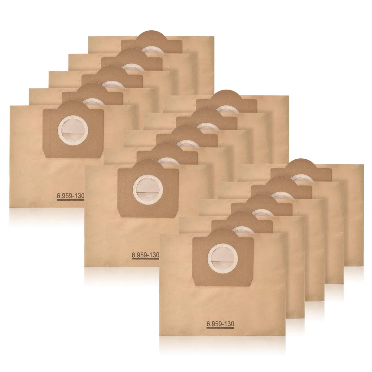 15 Stück Papierfilterbeutel für Kärcher 6.959-130.0, WD3 Staubsaugerbeutel Papier Filtertüten Beutel für WD3 1629 MV3 Premium A2201/2604/2251/2554/2504/2204 Filterbeutel Paperbags Staubsaugertüten