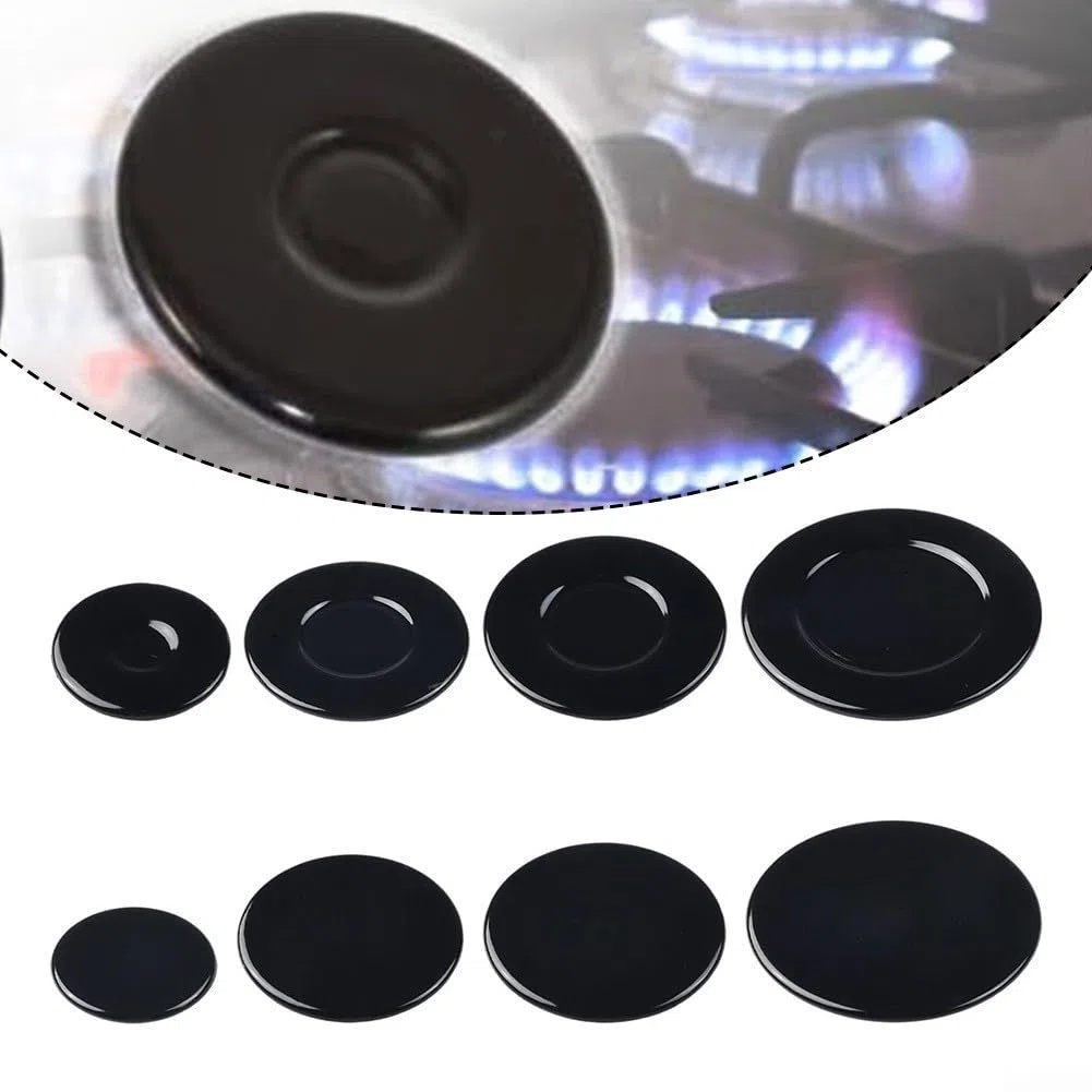 4 Stück Herd- / Gasbrennerkappe, Brennerkrone, Flammenkappen-Set, Flammenbrennerkappe für Sabaf-Zubehör, 55 mm, 75 mm, 100 mm (flach)