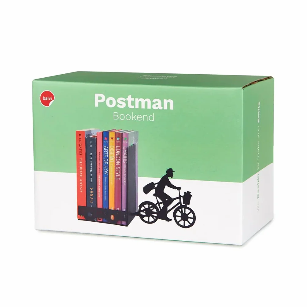 Balvi Bücherstütze Postman Farbe schwarz Dekorativ Metall