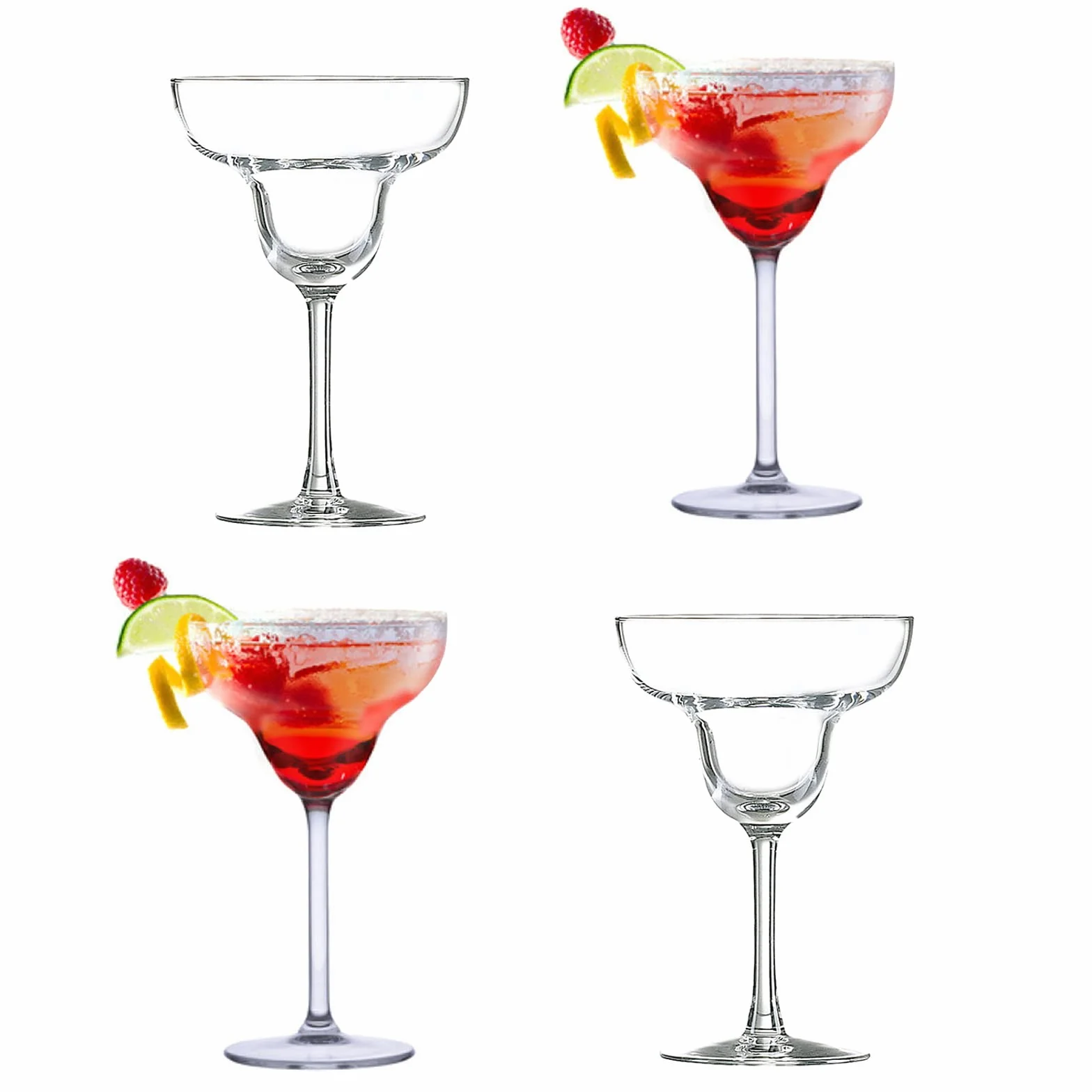 alpina Margarita Gläser Set 4 Stück - Cocktailgläser für Margarita Und Exotische Getränke - Klarglas - 250 ml, Durchsichtig