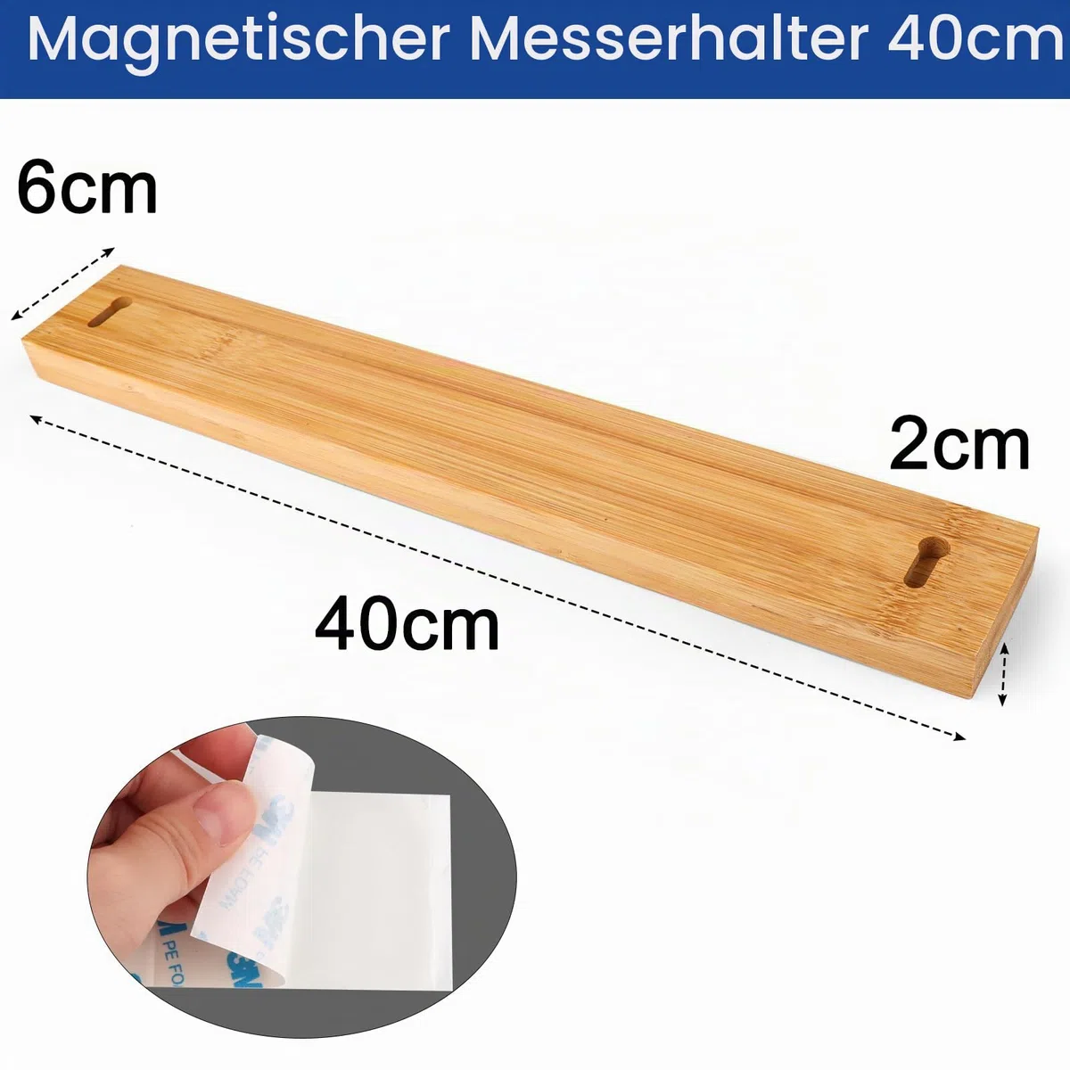 Magnetleiste Messer, 40cm Messer Magnetleiste für Küchenutensilien Oder Werkzeugen, Magnetleiste Selbstklebend Kann Ohne Bohren Installiert Werden