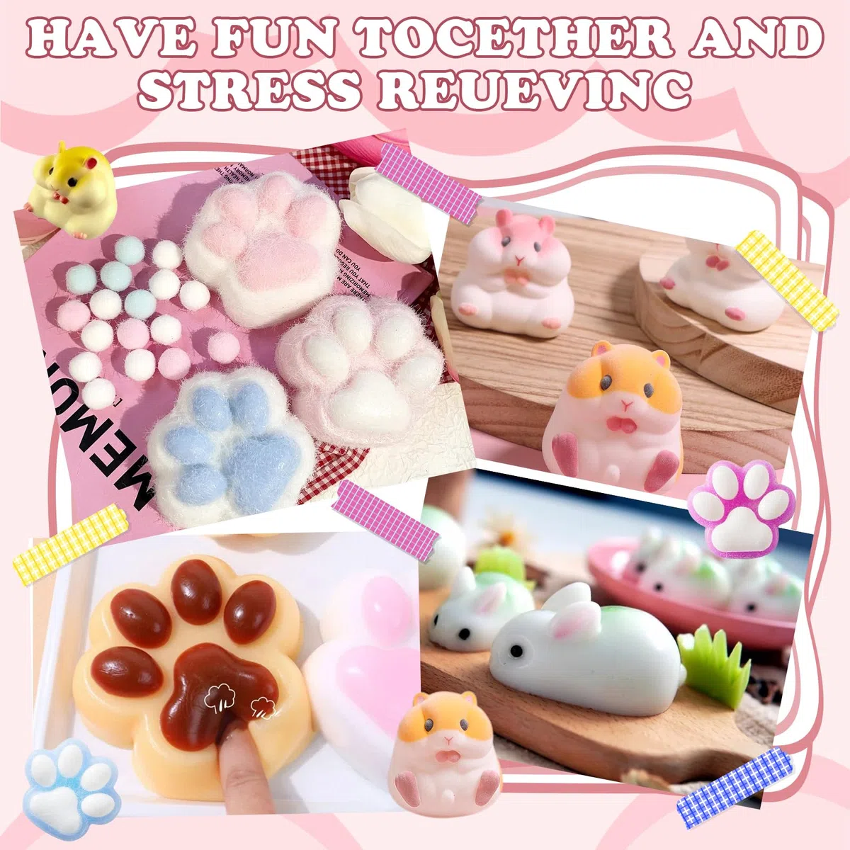 Flüssigsilikon für Taba Squishy Bastelset, 500g 1: 1 Verhältnis Gemischt Superweiches Silikongummi, DIY Bastelset zur Stressbewältigung, Katzenliebhaber und Hamster-Fans, Kreative für Anfänger