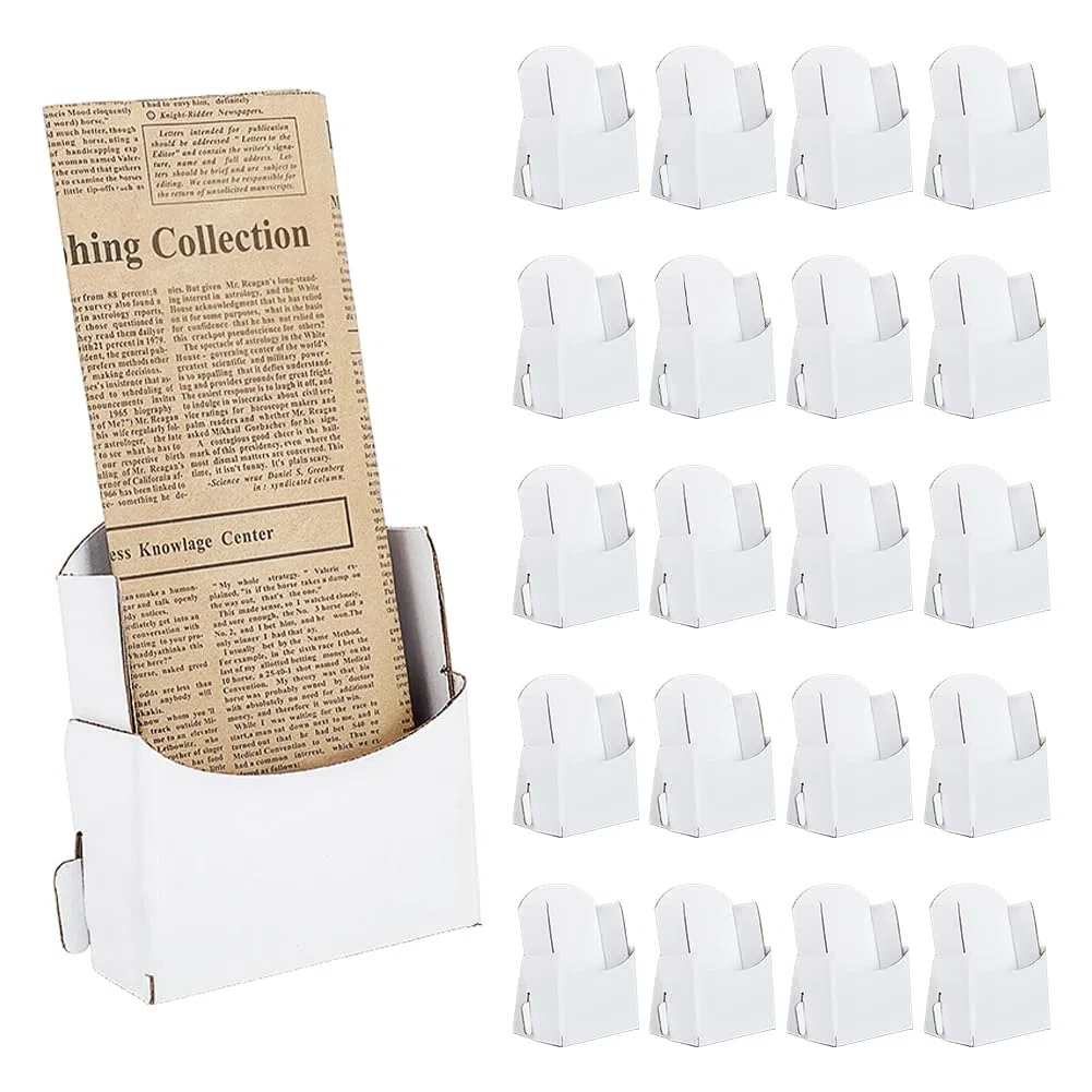 nbeads 25 Stück Flyer Aufsteller Aus Pappe, Weißer Gewellter Dreifach Faltbarer Prospektständer Für Leere Flyer Und Broschüren Menüs Zeitschriften Broschüren Tischorganizer, 11.6x6.7x13cm