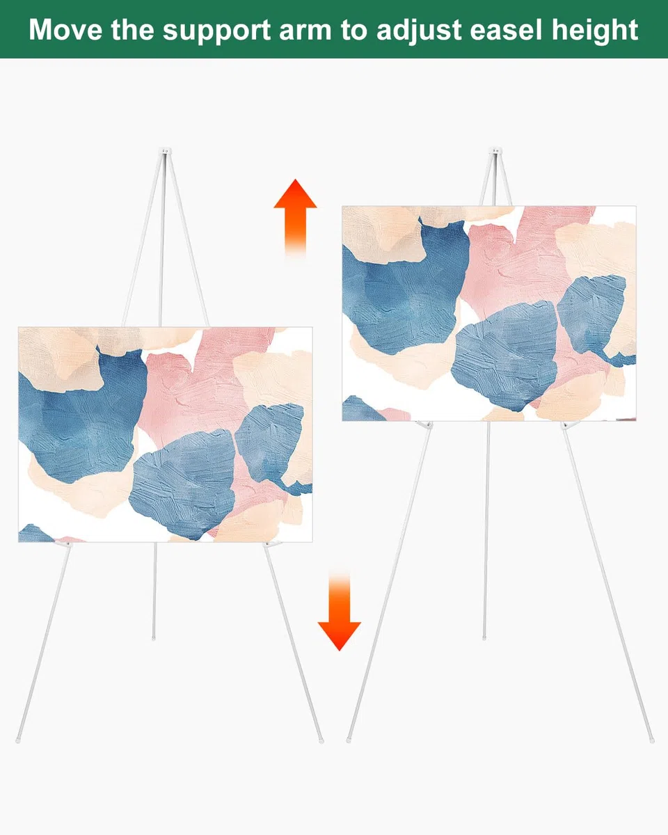 Künstler Staffelei Stand,Tragbar faltbar,160cm Verstellbares Stativ Tisch Kunst Leinwand Malerei Display,Staffelei Ständer für Hochzeitsschild,Poster, Malerei (weiß)