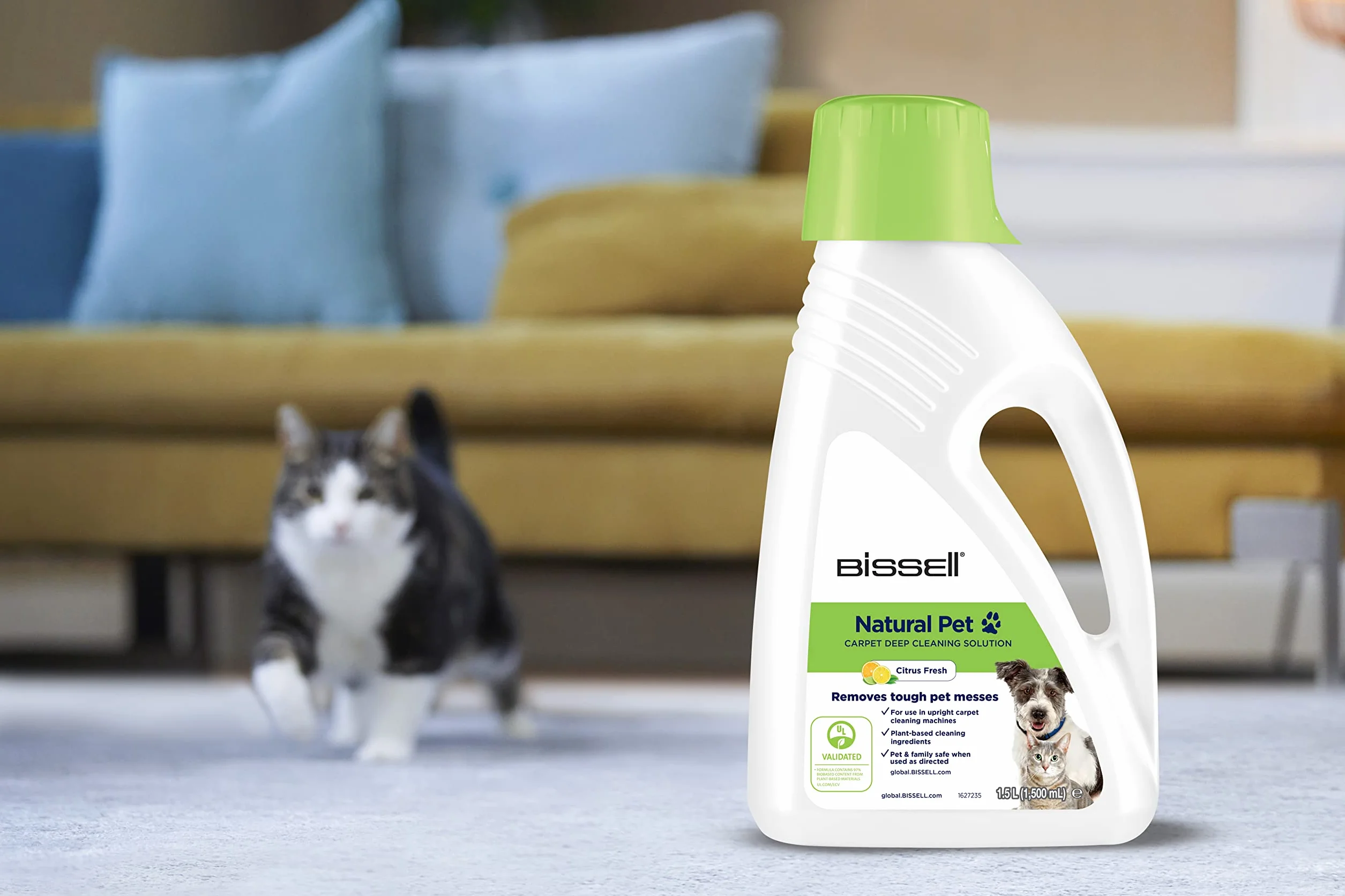 BISSELL Natural Pet Carpet Deep Cleaning Solution, für BISSELL aufrechte Teppichreiniger, 1,75 l, entfernt hartnäckige Verschmutzungen durch Haustiere von Teppichen, 3242