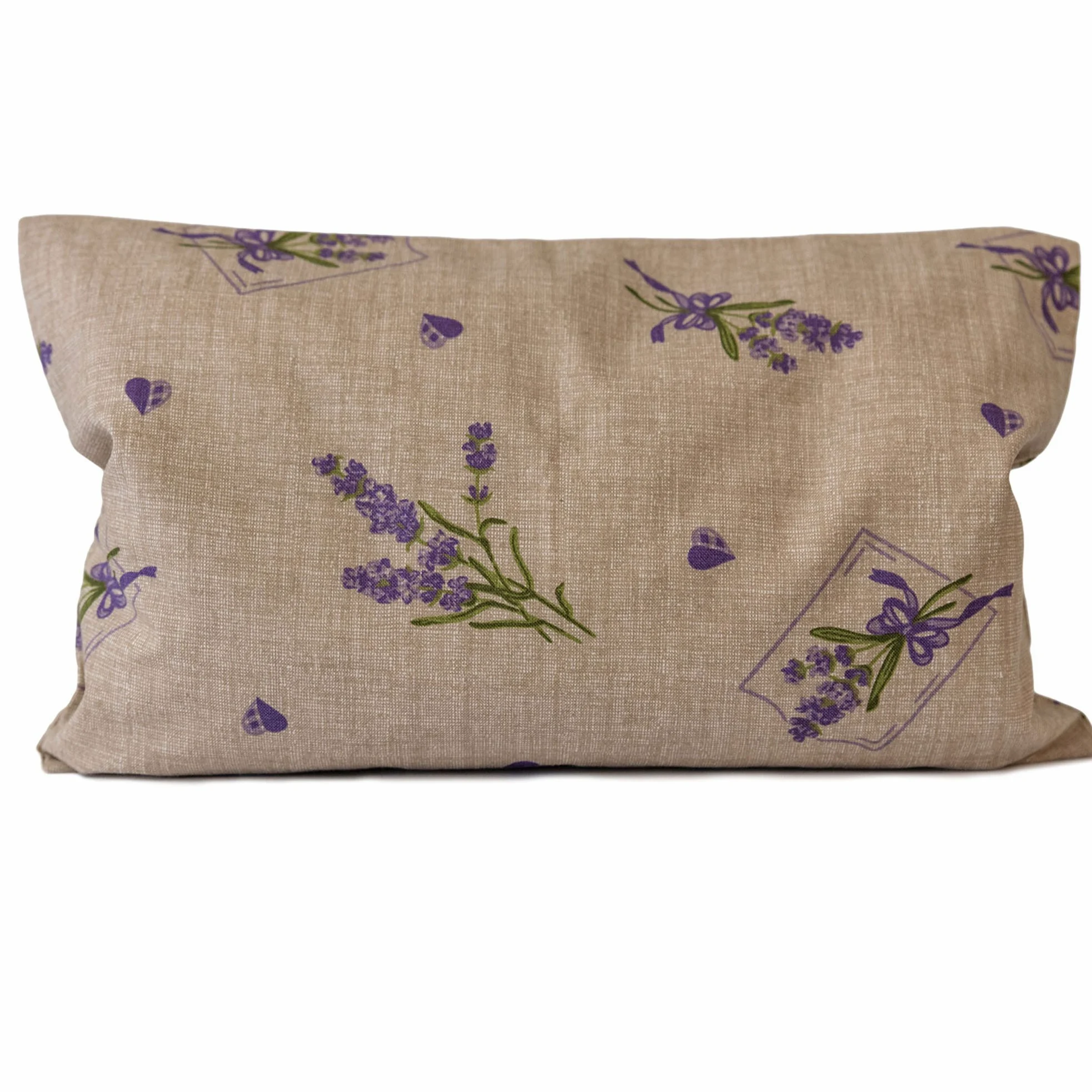 Lavendelkissen 30x20cm, Sorgenfrei + Bio Inlett natur - Bio-Lavendelblüten - Duftkissen Kräuterkissen
