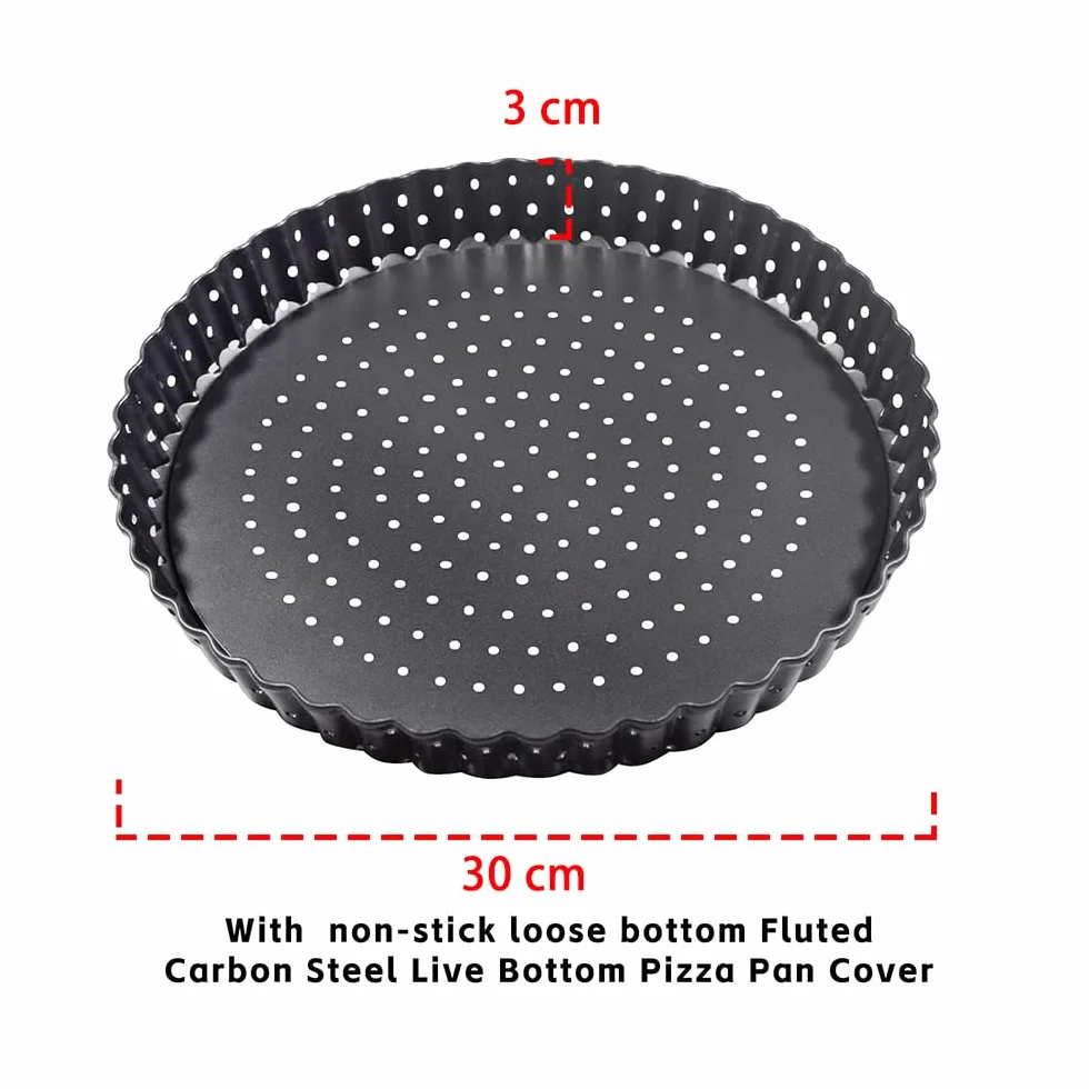 2 Stück Tarteform mit Hebeboden 30cm, Quicheform Antihaftbeschichtung Obstkuchenform Backform