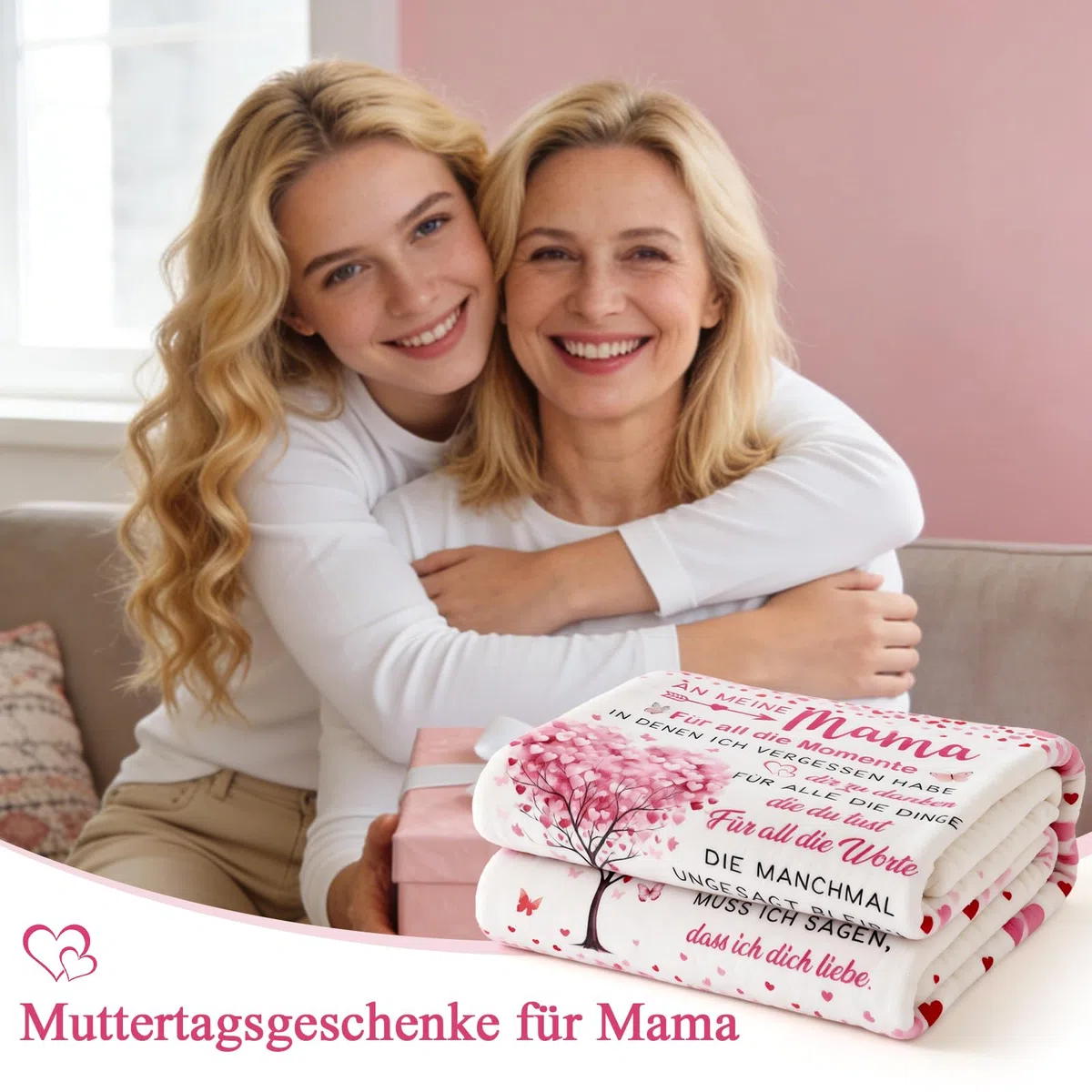 PRSTENLY Geschenke für Mama, Mama Geschenk, Geschenk Mama's Geburtstag, Muttertagsgeschenk, Geschenk Mutter Weihnachtszeit Geburtstag, Romantische Flanell Decke für Mamas von Sohn Tochter