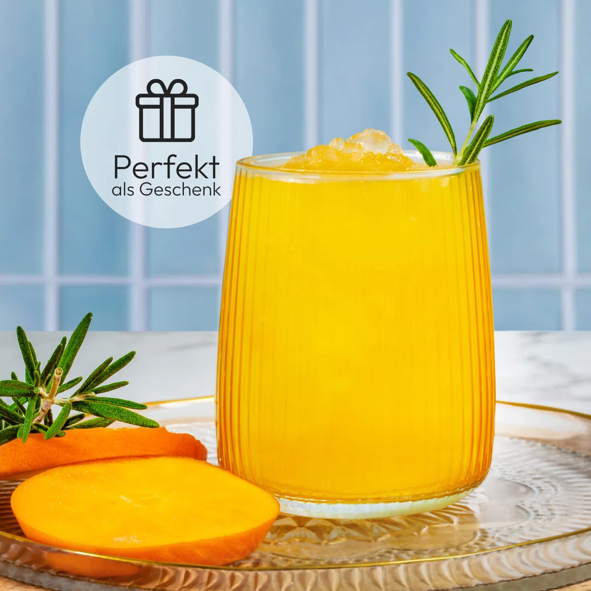 KONZEPT Geriffelte Gläser Set 6 teilig, Trinkgläser 320 ml, Wassergläser spülmaschinenfest