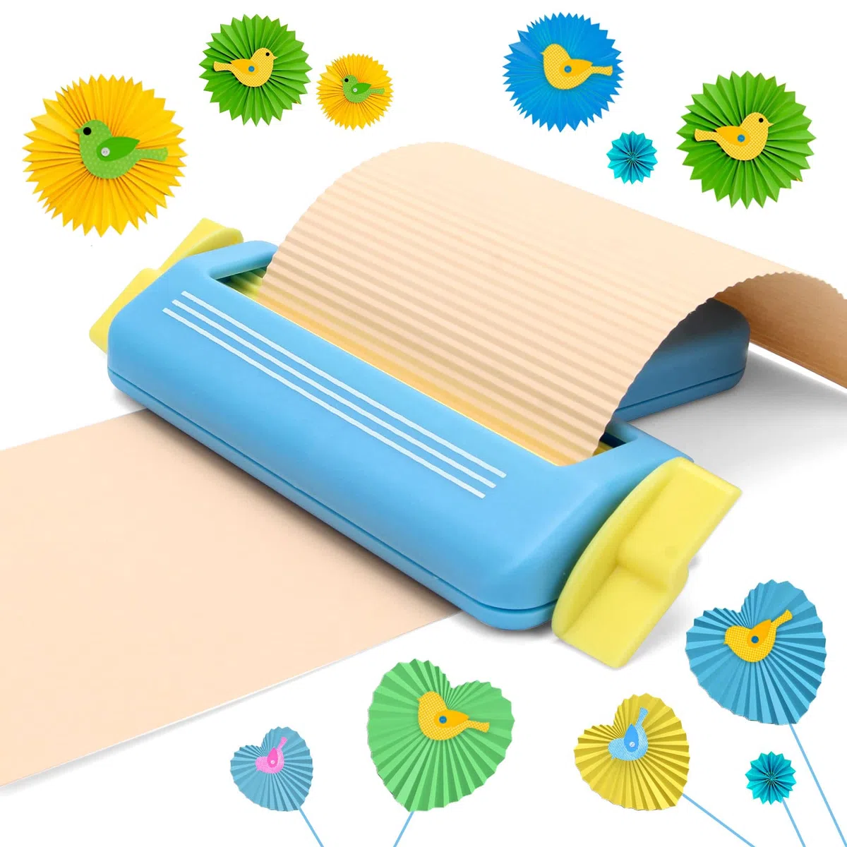 Papier-Crimper zum Basteln, AngleKai Craft Papier Crimper Tool für die Herstellung von Wellenformer, DIY Arts Crafts (Blau)