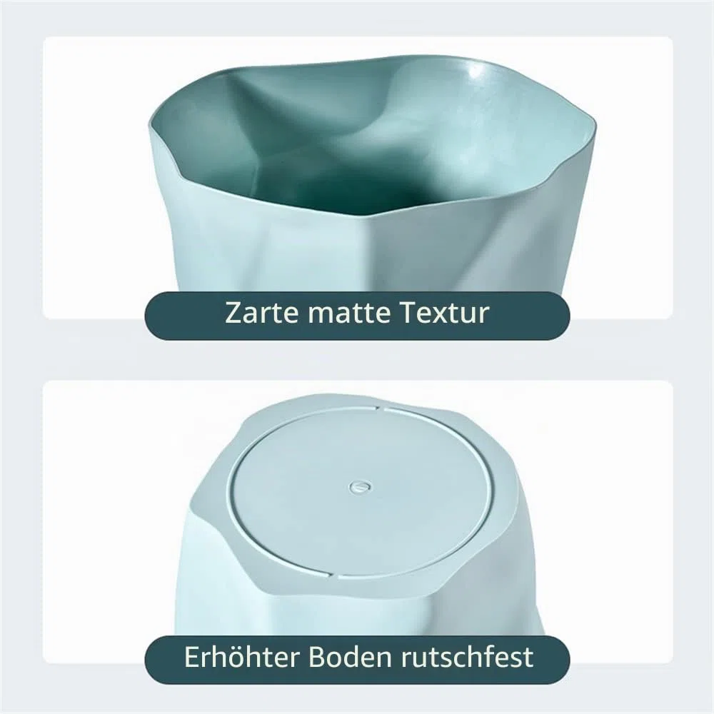Papierkorb aus Kunststoff, für Büro und Schlafzimmer, unregelmäßig, umweltfreundlich (weiß)
