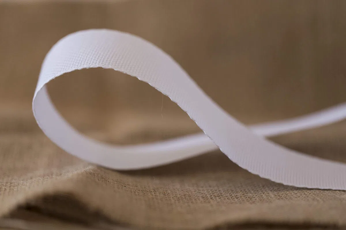 Stoffband für Kreuzstich, 14 ct, 100 % Baumwolle, zum individuellen Gestalten von Handtüchern oder Stoffbeuteln, 50 mm breit, 3 Meter, Weiß