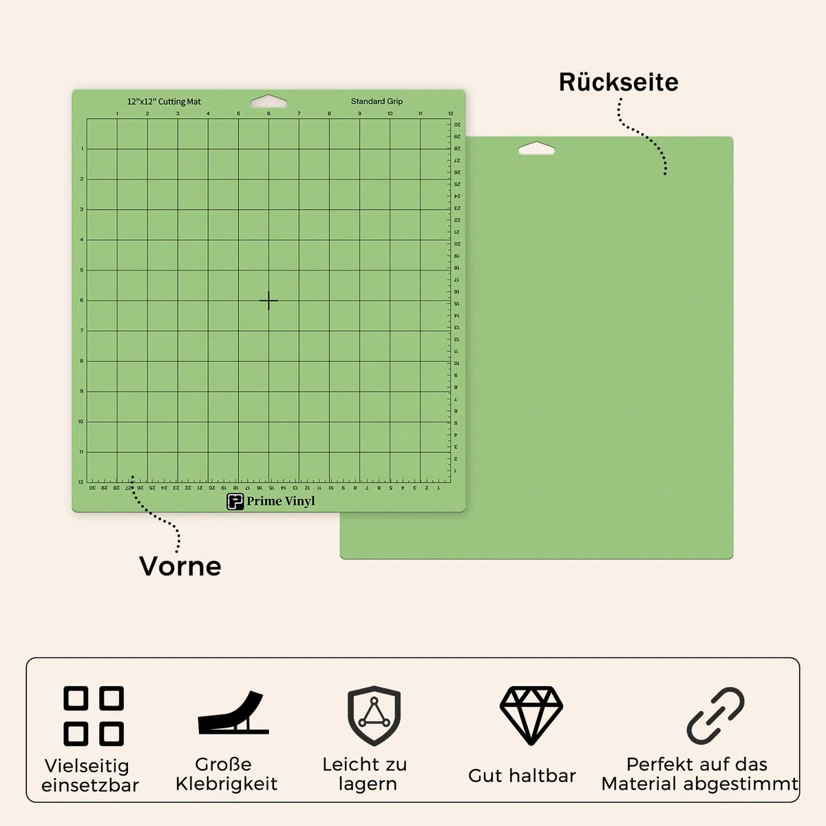 Prime Vinyl Schneidematte- 6 Stück Cricut Schneidematte für Silhouette, Cricut Explore Air 2/Air/One Maker, 12x12 inch Schneidematten-Set, Zubehör für Cricut