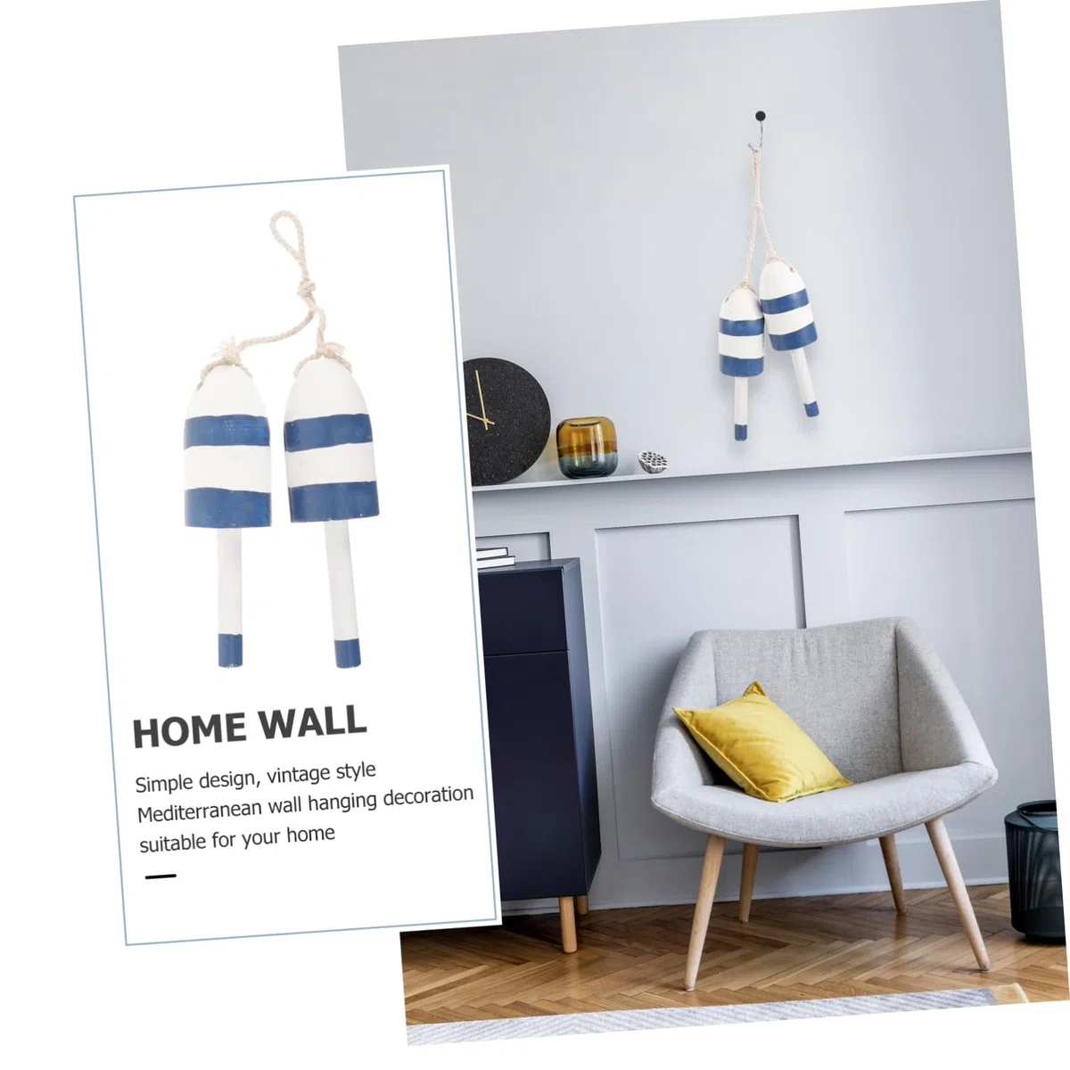 Mediterraner Wandbehang mit Nautischem Hängeornament in Blau Kreative Wanddekoration für Sommerstimmung im Zuhause und Café